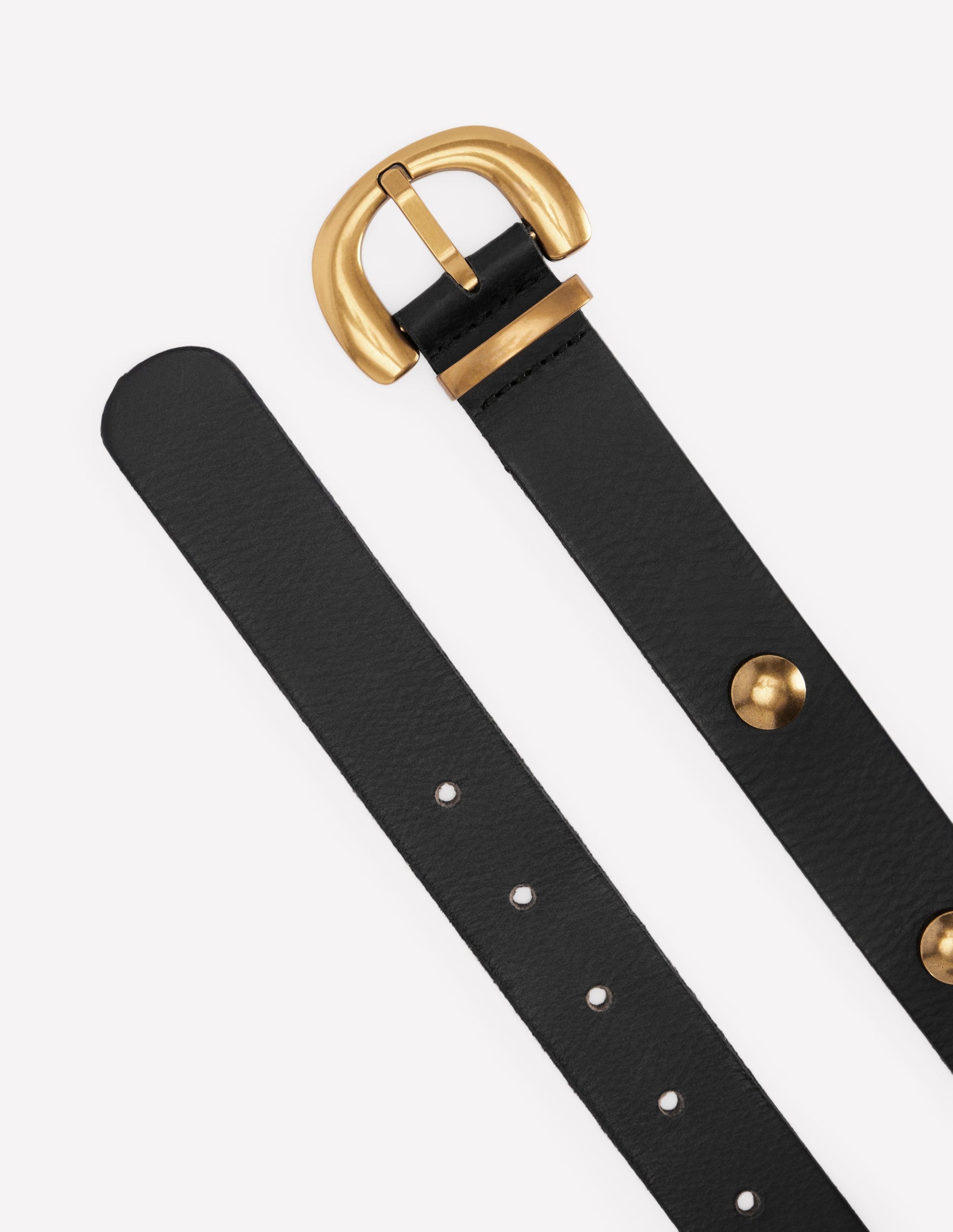 Stud Buckle Belt-Black-3