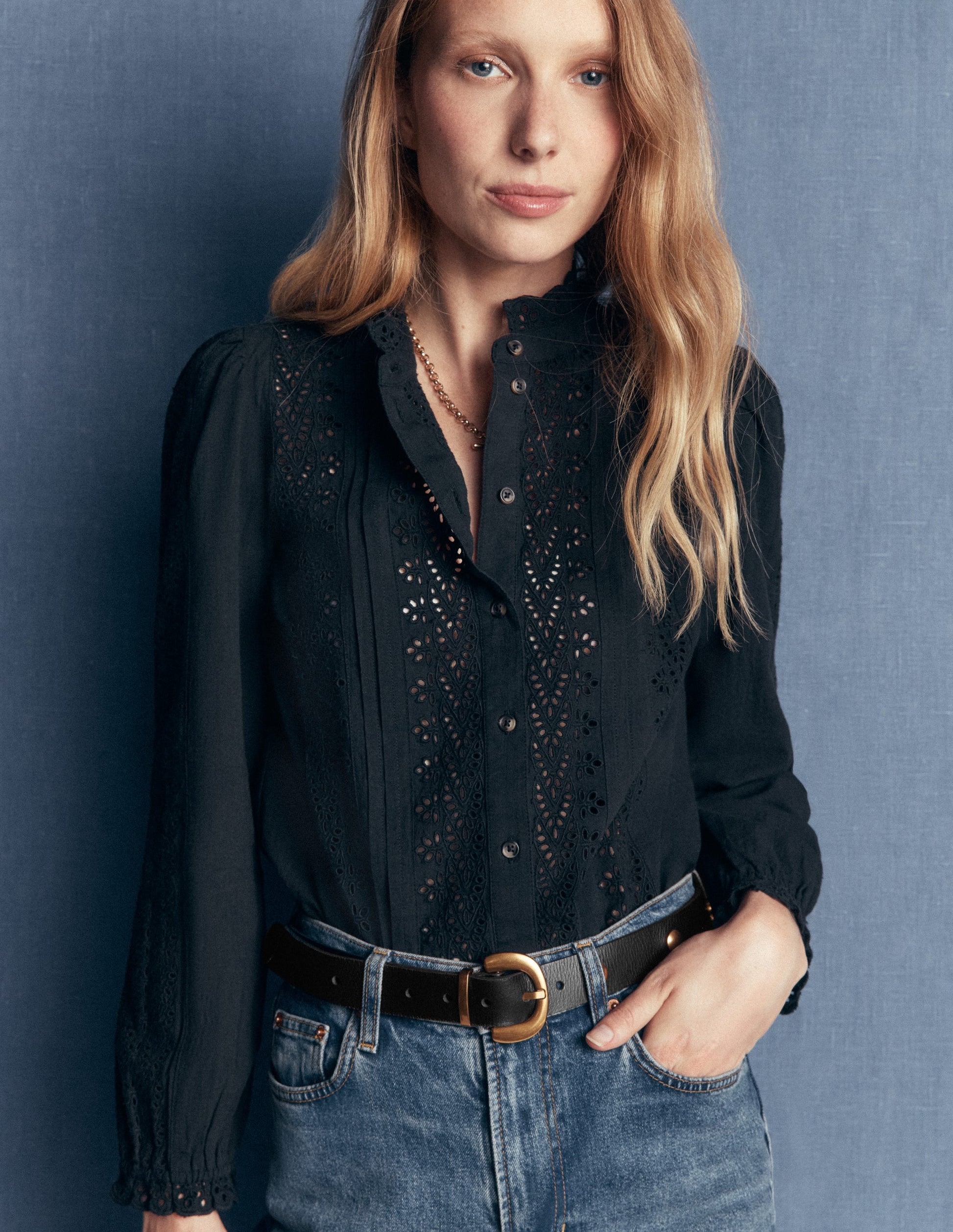 Stud Buckle Belt-Black-2