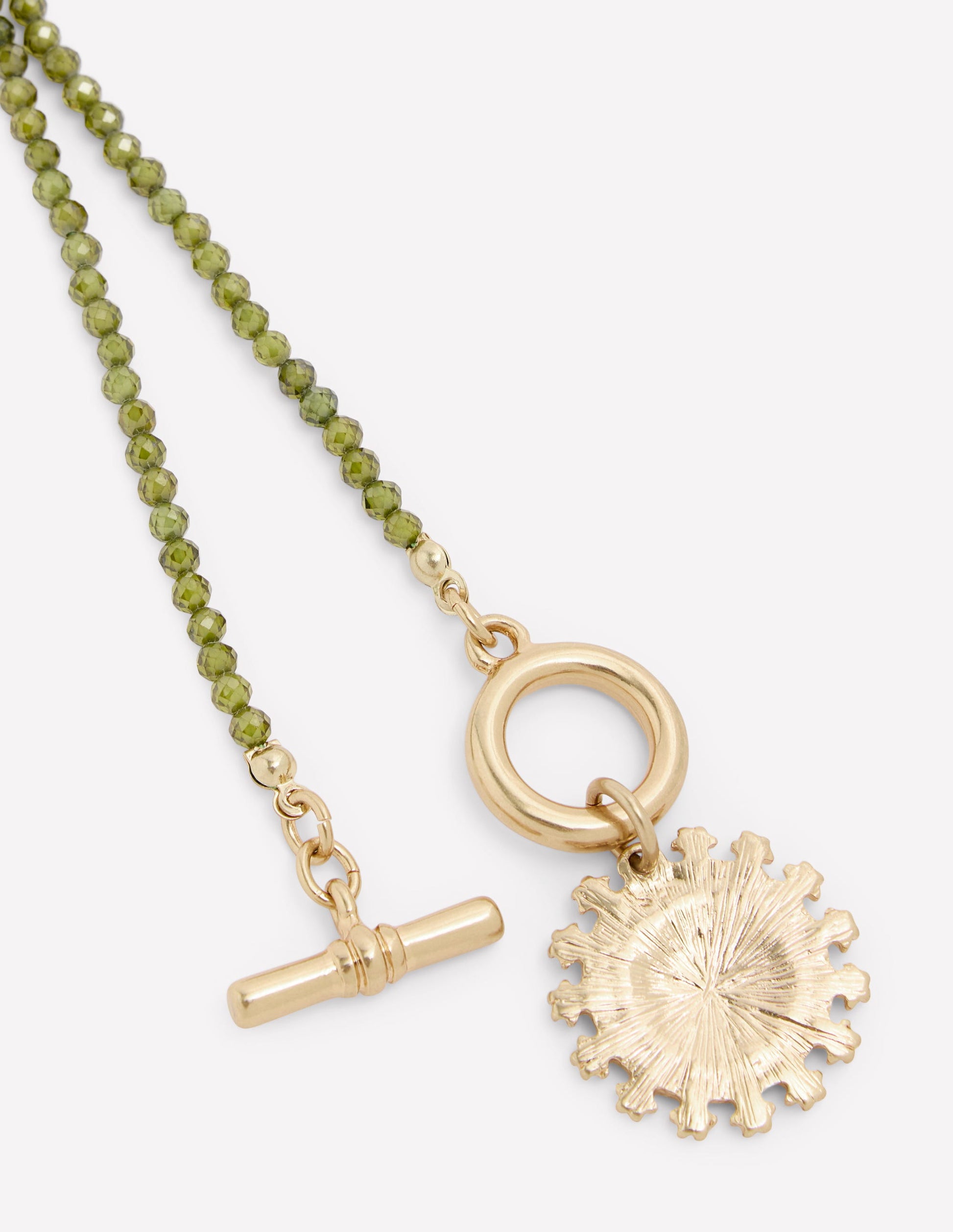 Collier en métal et perles-VERT-3