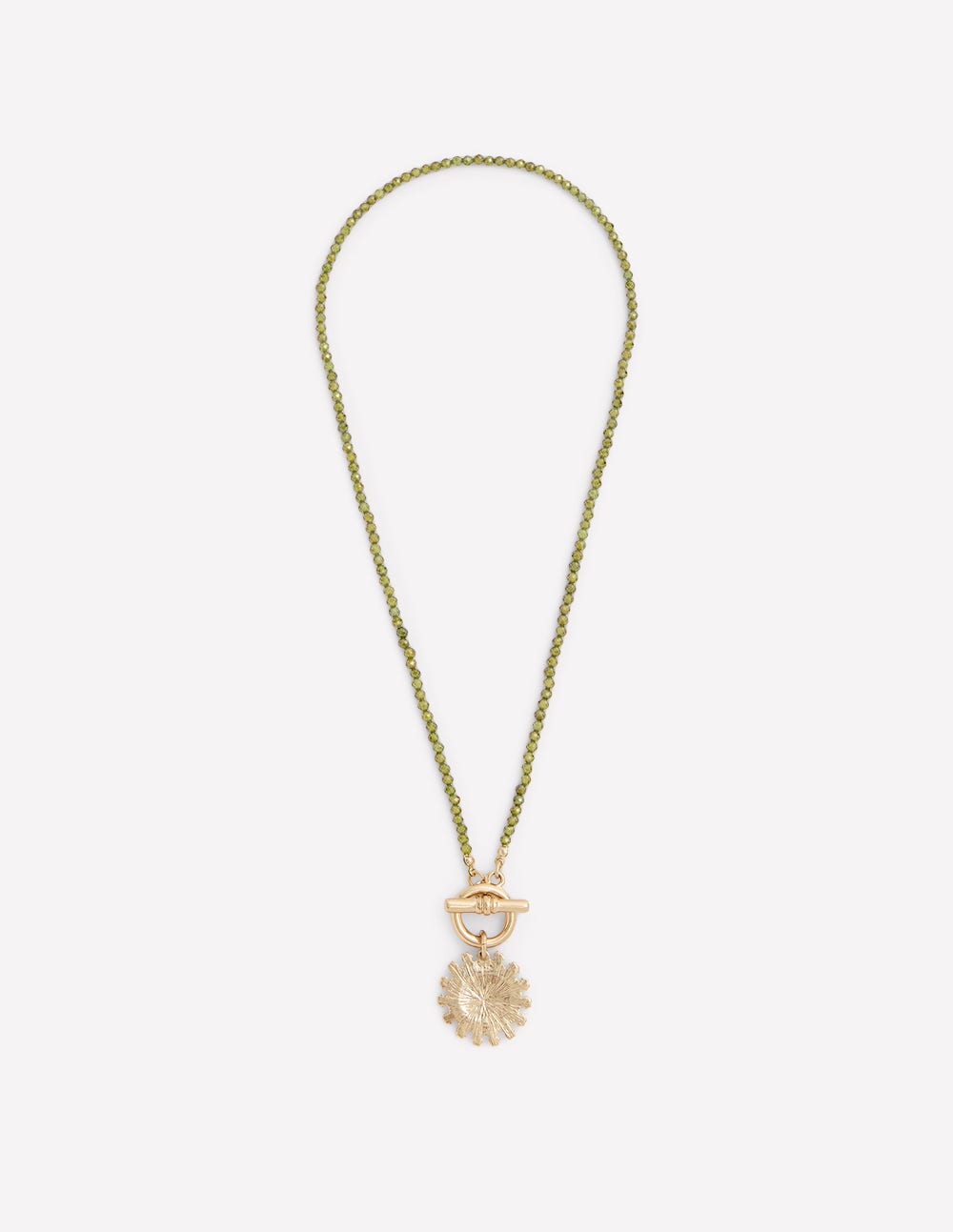 Collier en métal et perles-VERT-2