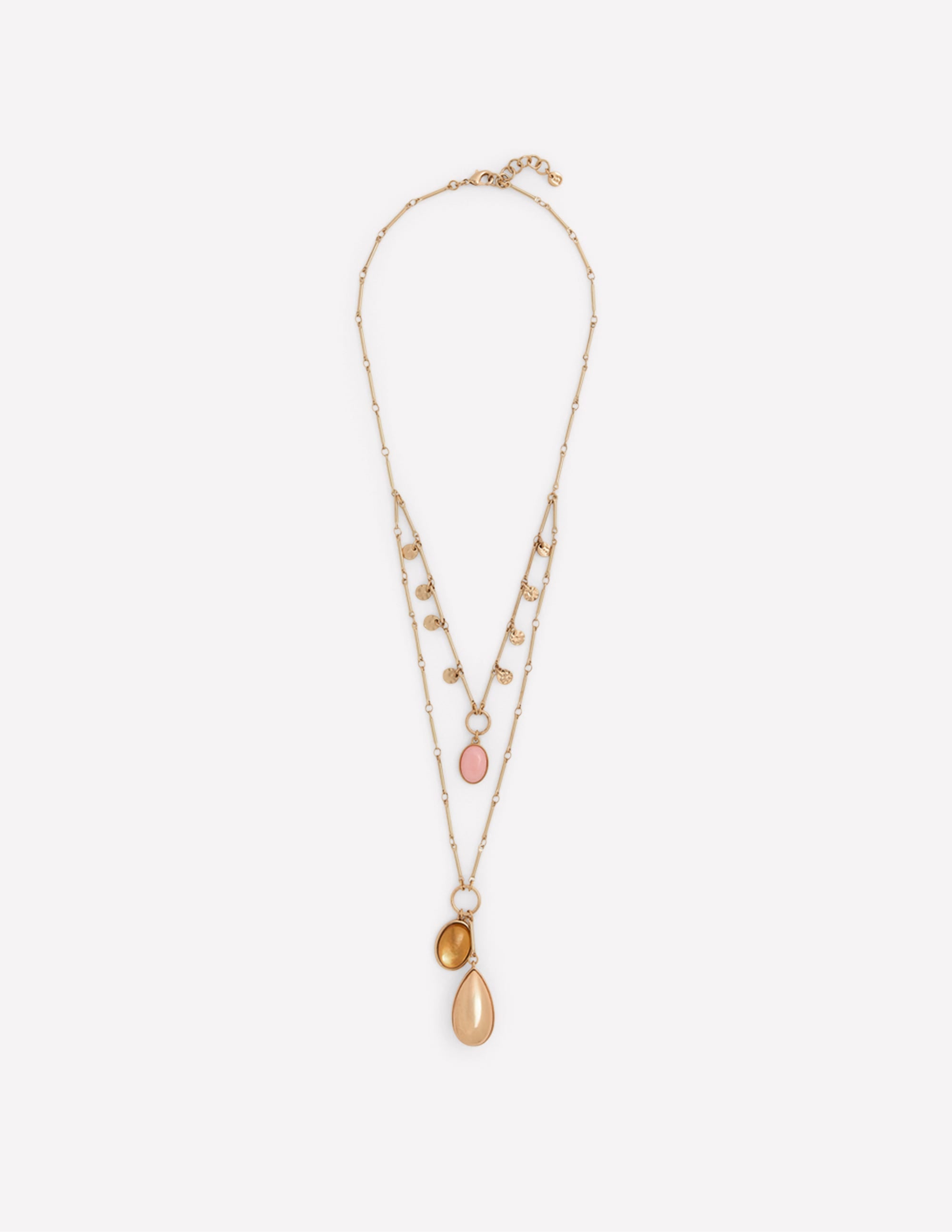 Collier ornementé à pendentifs gouttes-Multi - Image 1