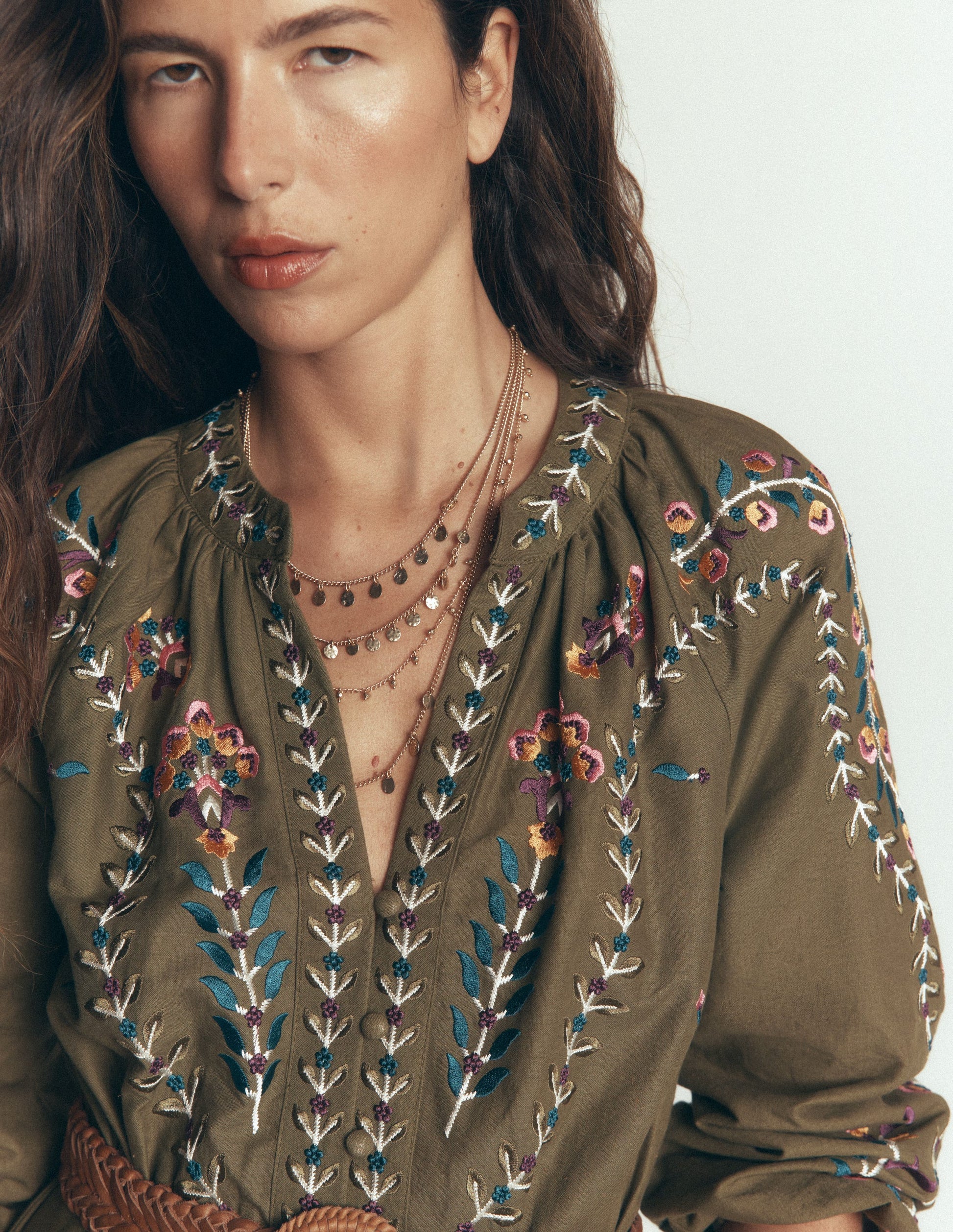 Collier effet superposé en métal-Doré-1