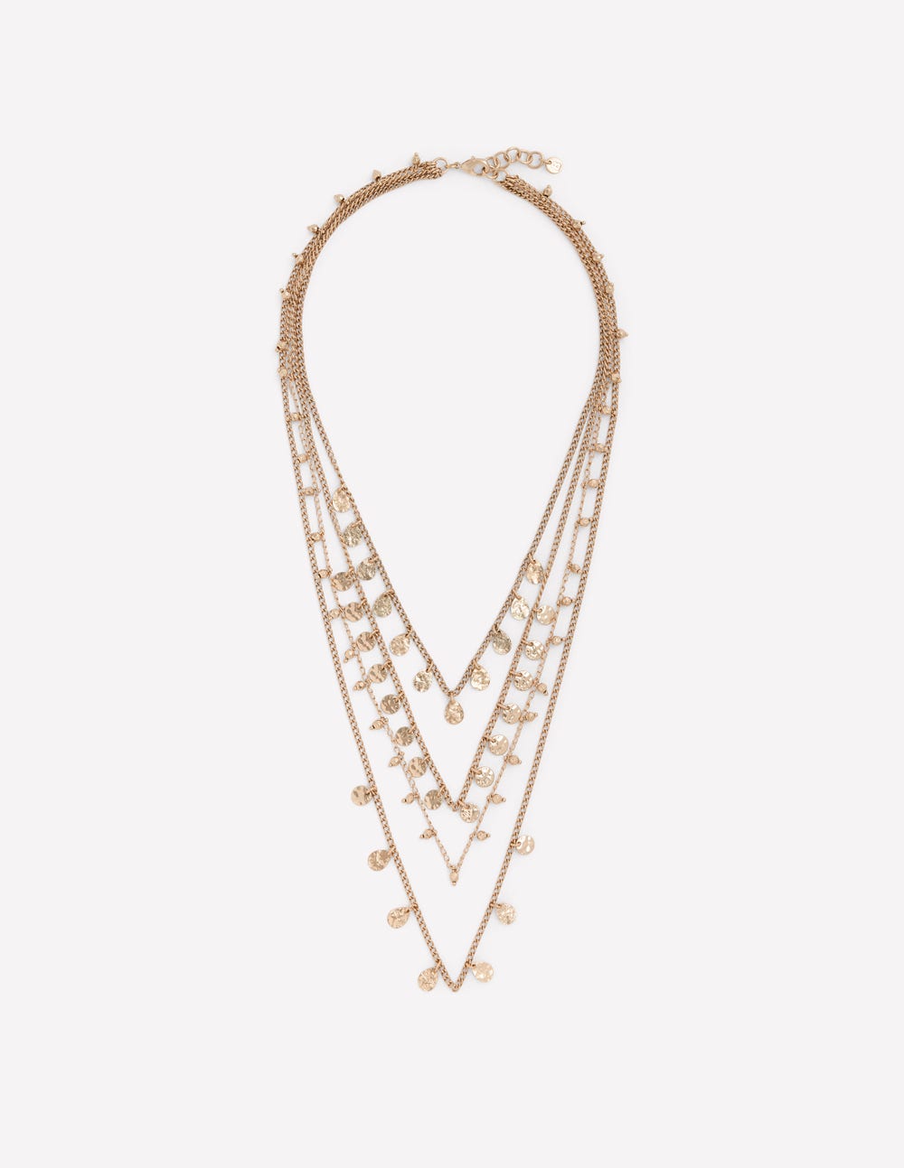 Collier effet superposé en métal-Doré-2