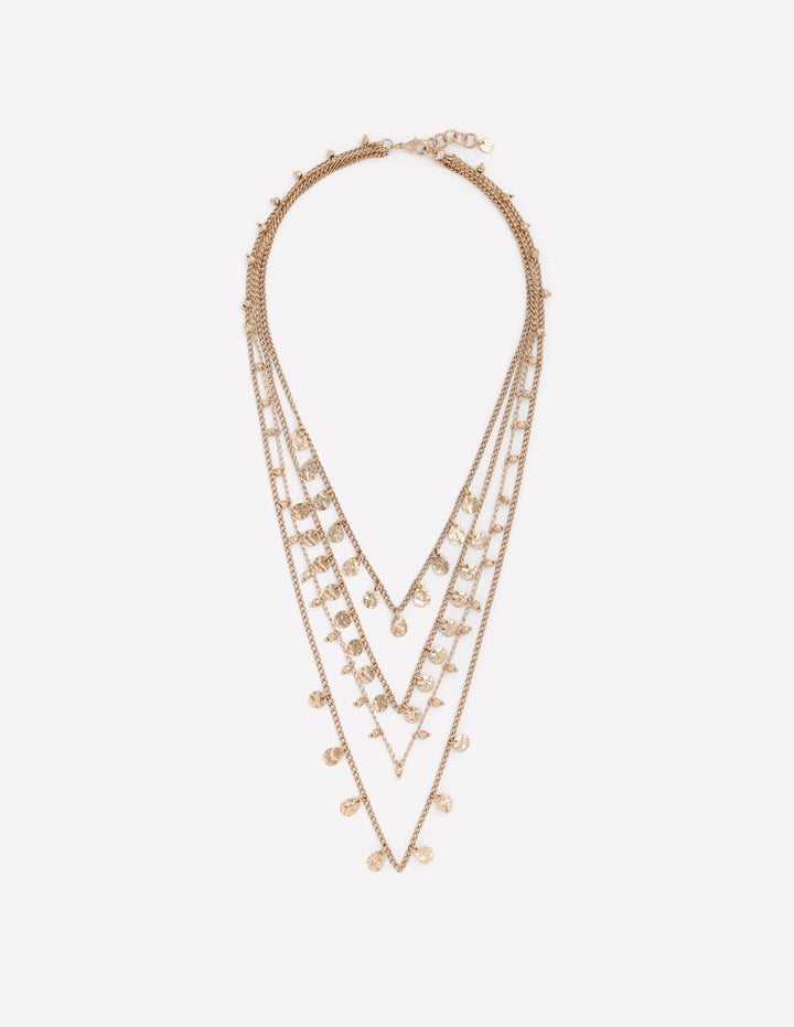 Mehrlagige Halskette aus Metall-Gold