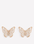 Gehämmerte Statement-Ohrstecker-Cameo-Rosa, Schmetterling