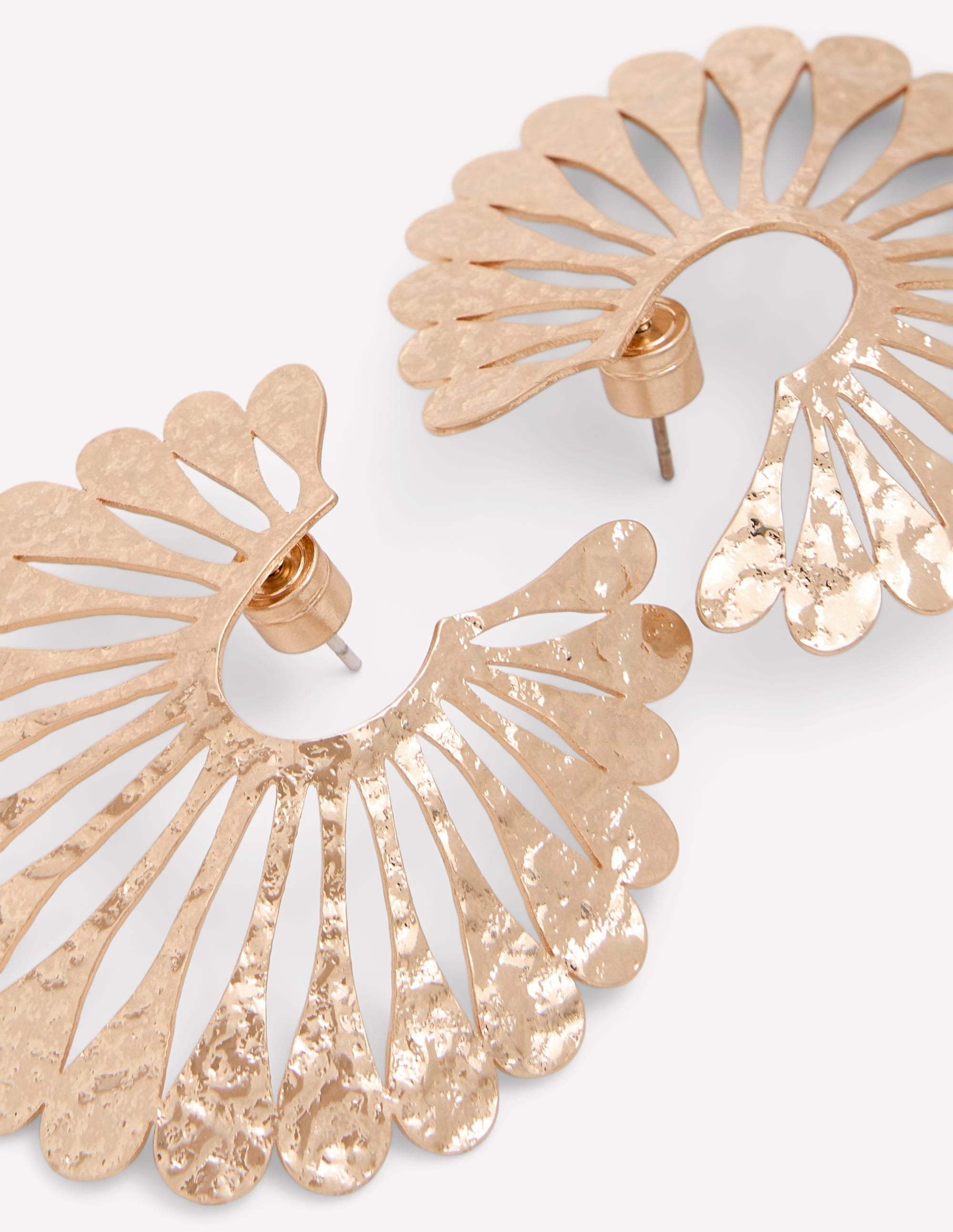 Statement Hammered Studs-Hoop - Image 3
