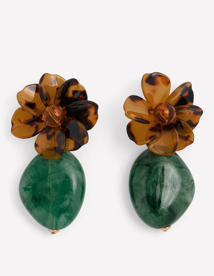 Blumenohrringe aus Kunstharz-Blume