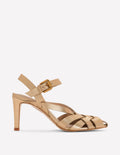Sandales à talons avec brides entrecroisées-Doré