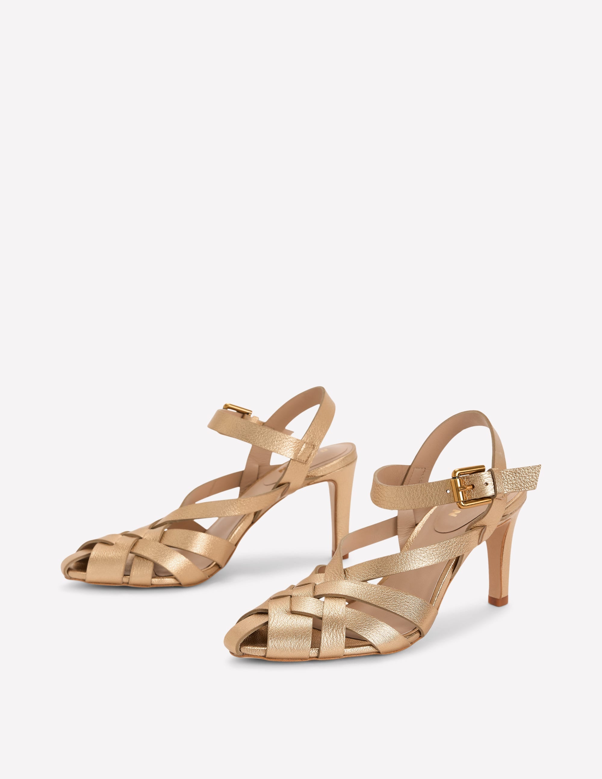 Absatzsandalen mit Riemendesign-Gold - Image 3