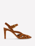 Absatzsandalen mit Riemendesign-Hellbraun
