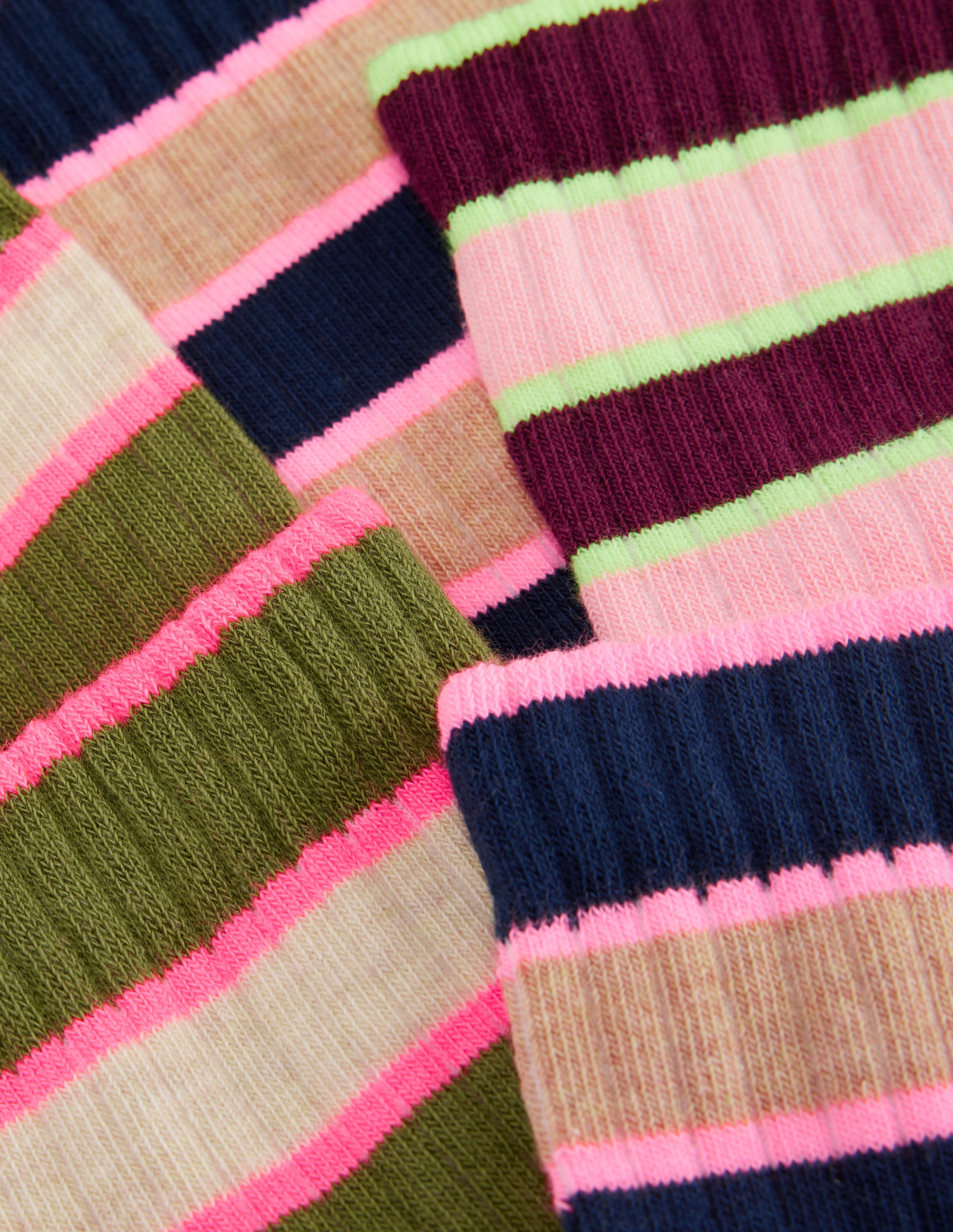 3 paires de chaussettes à rayures fluo-Rayures Fluo - Image 3