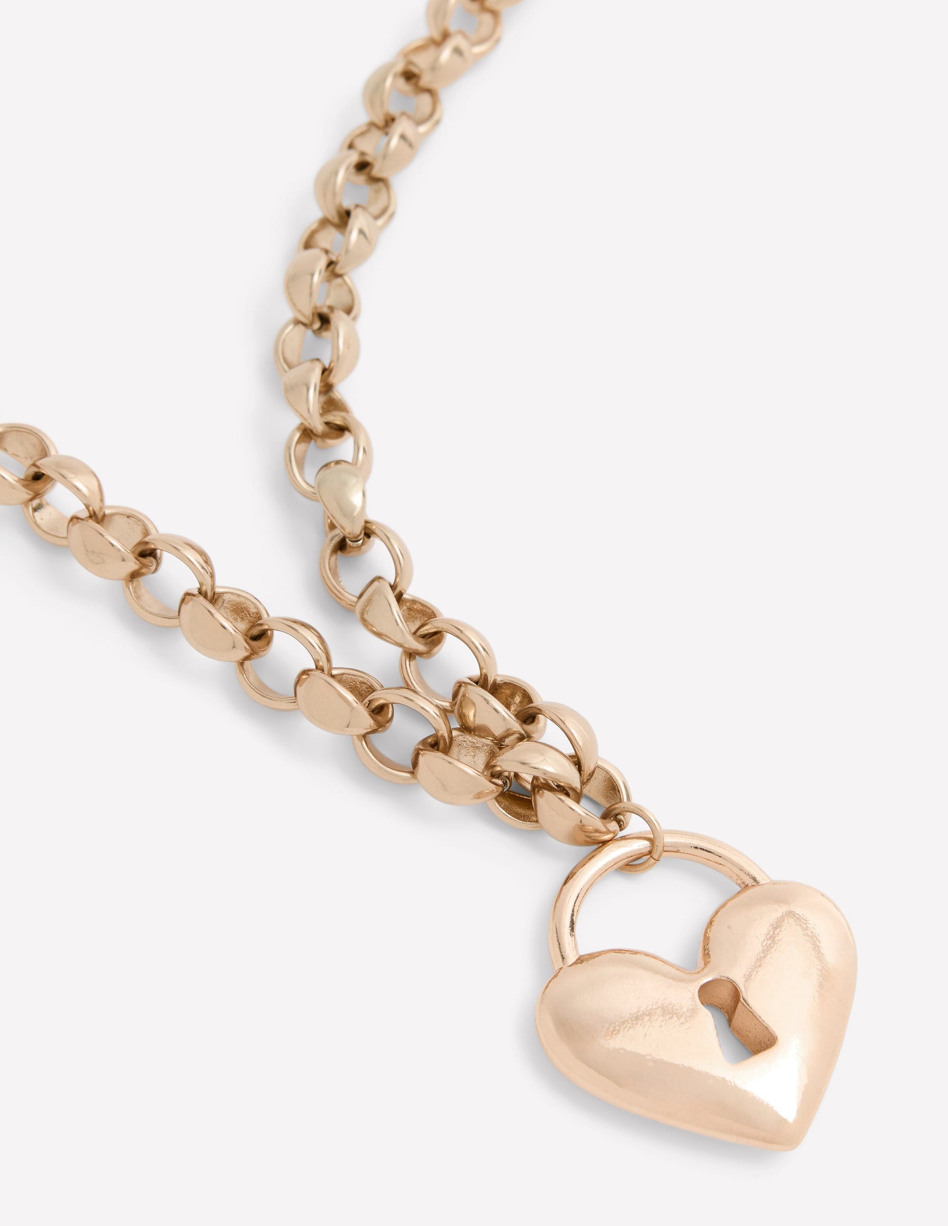 Collier à grand cadenas d'amour-Doré-3