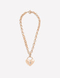 Breite Halskette mit Liebesschloss-Gold