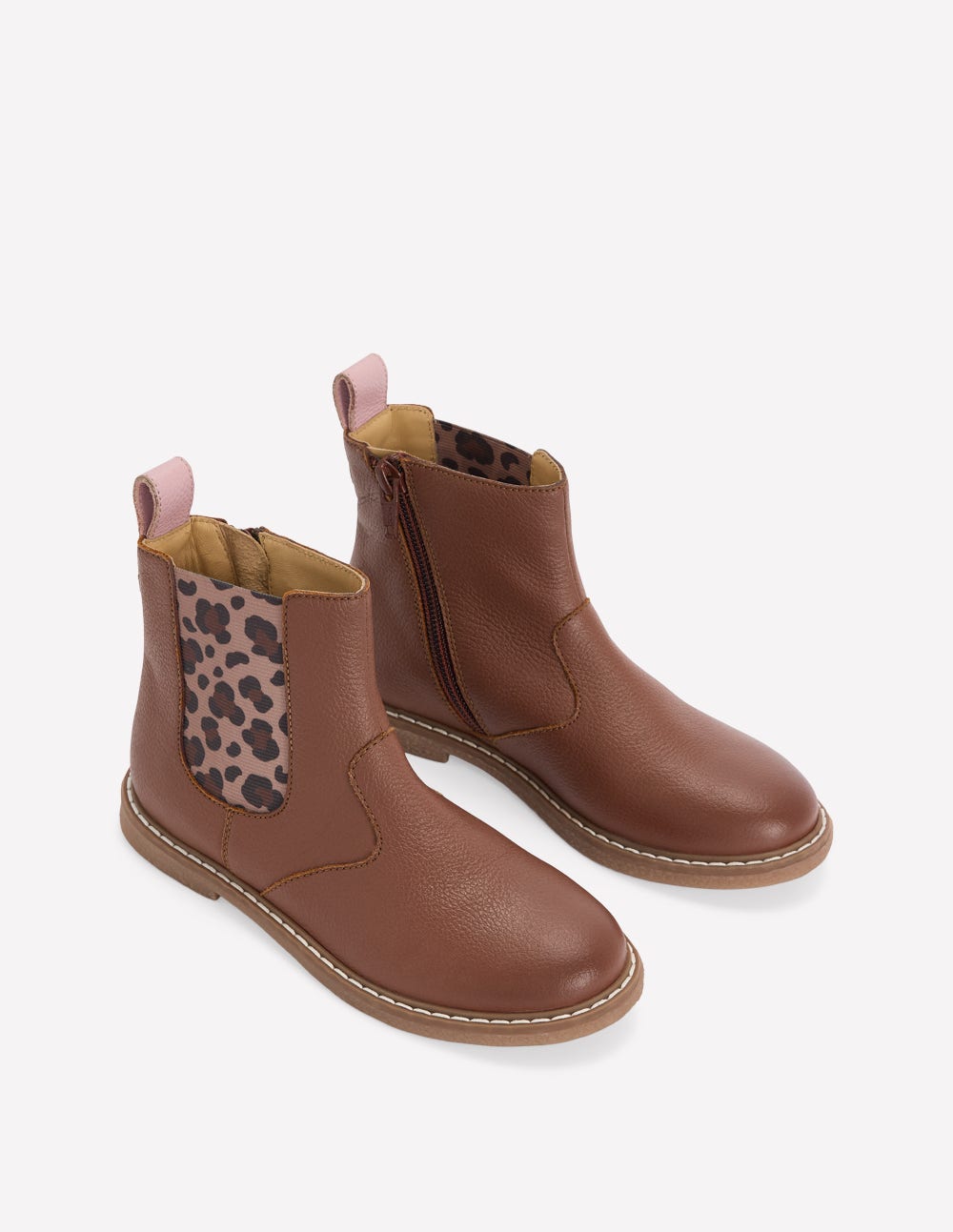 Chelsea-Stiefel (Mädchen)-Braun Leopard-2