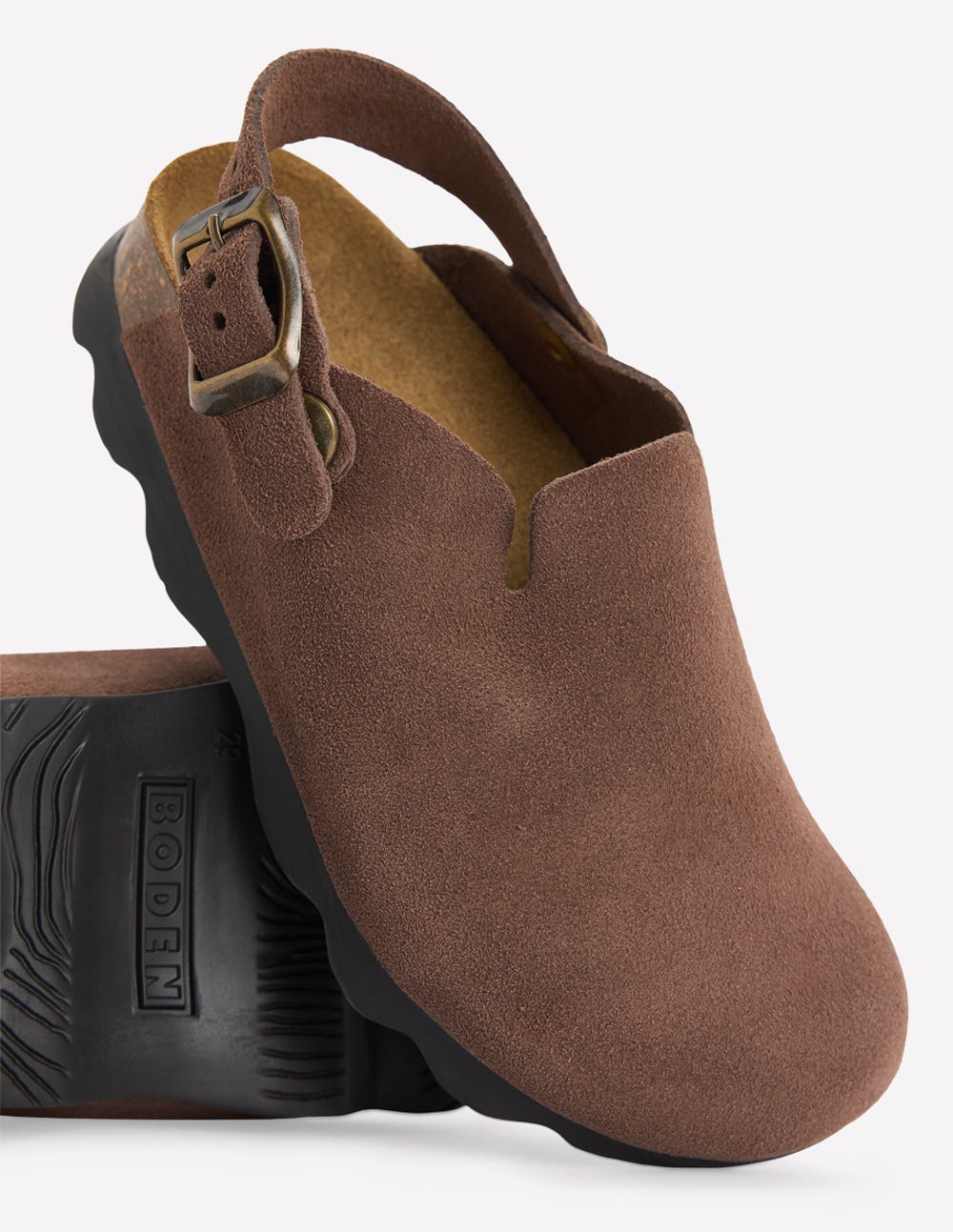 Suede Clogs-Raw Umber - Image 3
