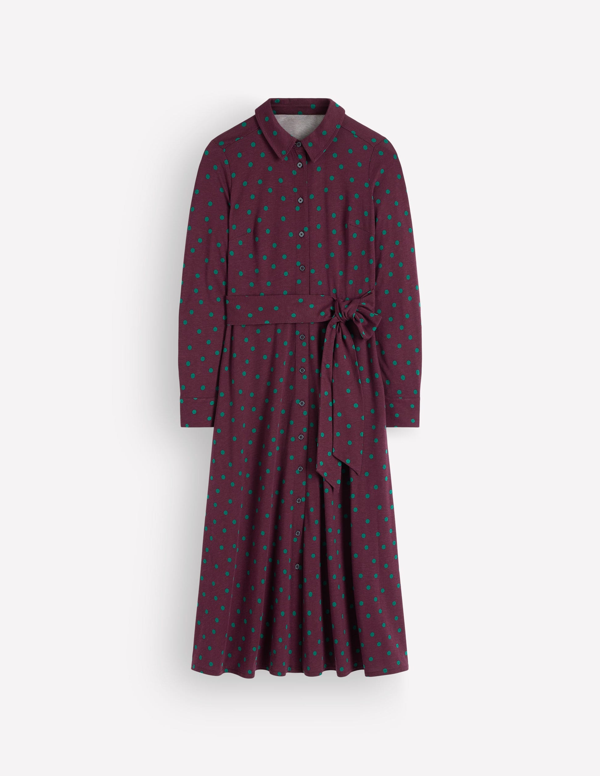 Marcia Jersey-Hemdblusenkleid-Weinprobe und Seegras Punkte-5