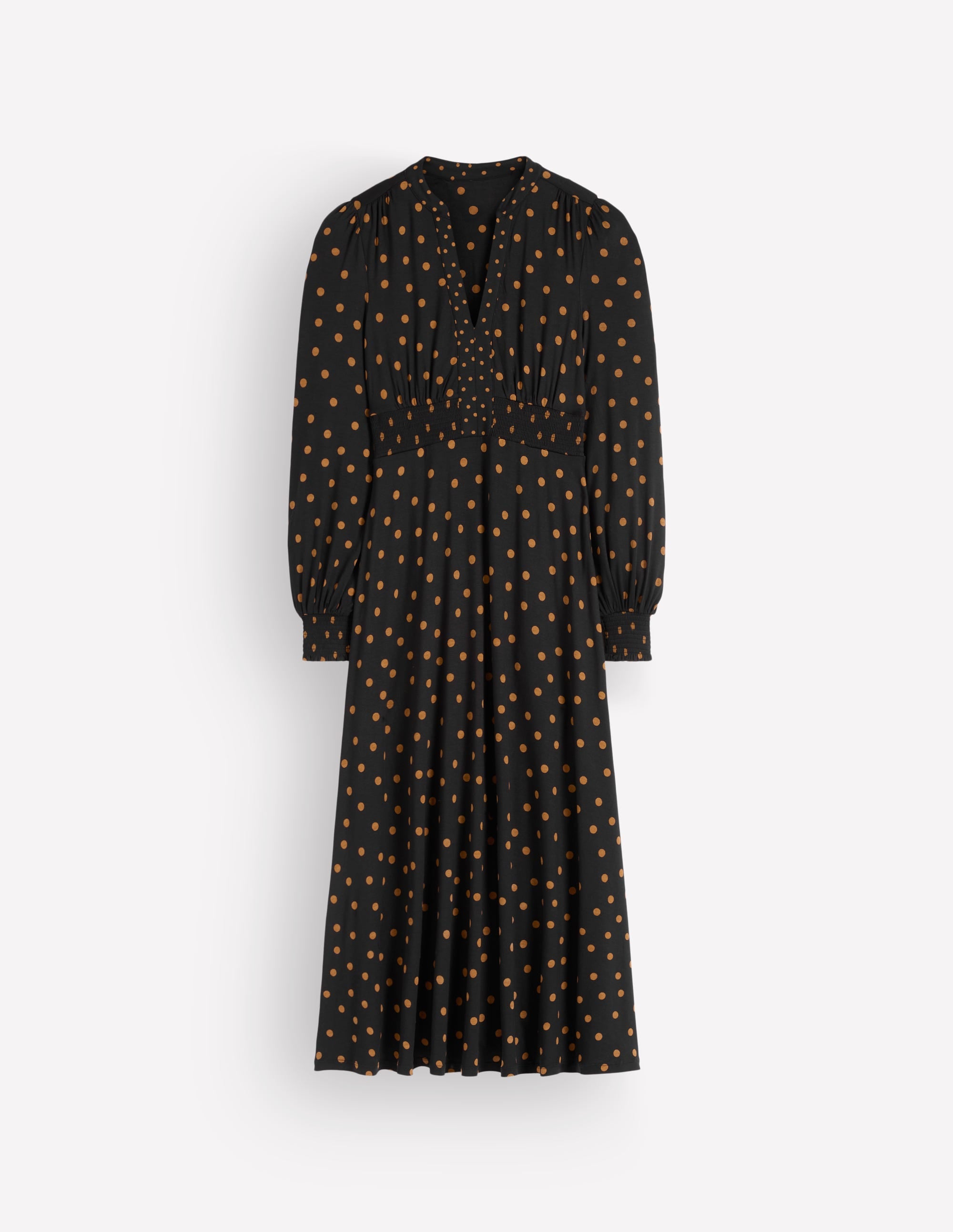 Georgia Jersey-Midikleid-Schwarz und Arganöl, Punkte - Image 5