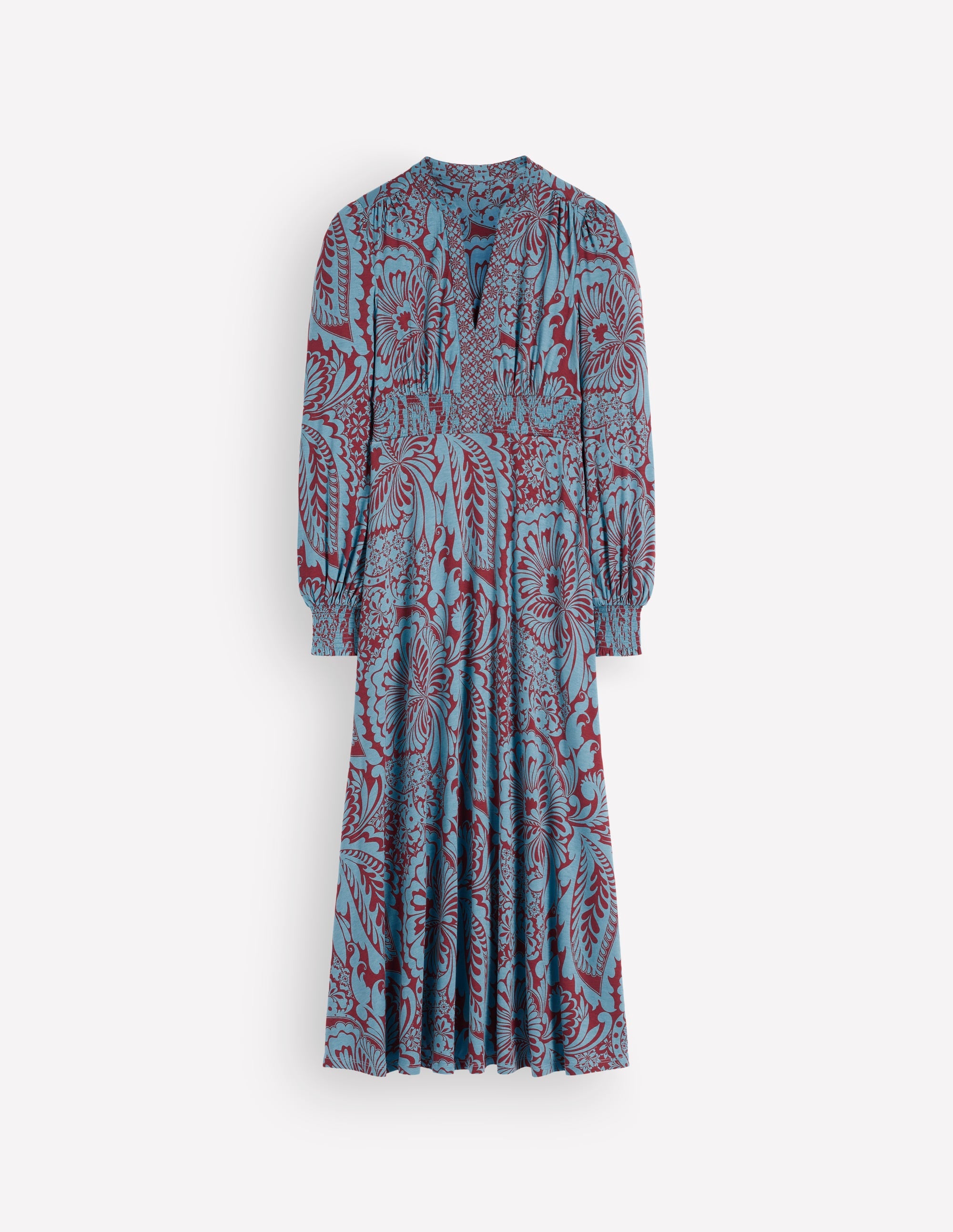 Georgia Jersey-Midikleid-Delphinblau, Botanisch - Image 7