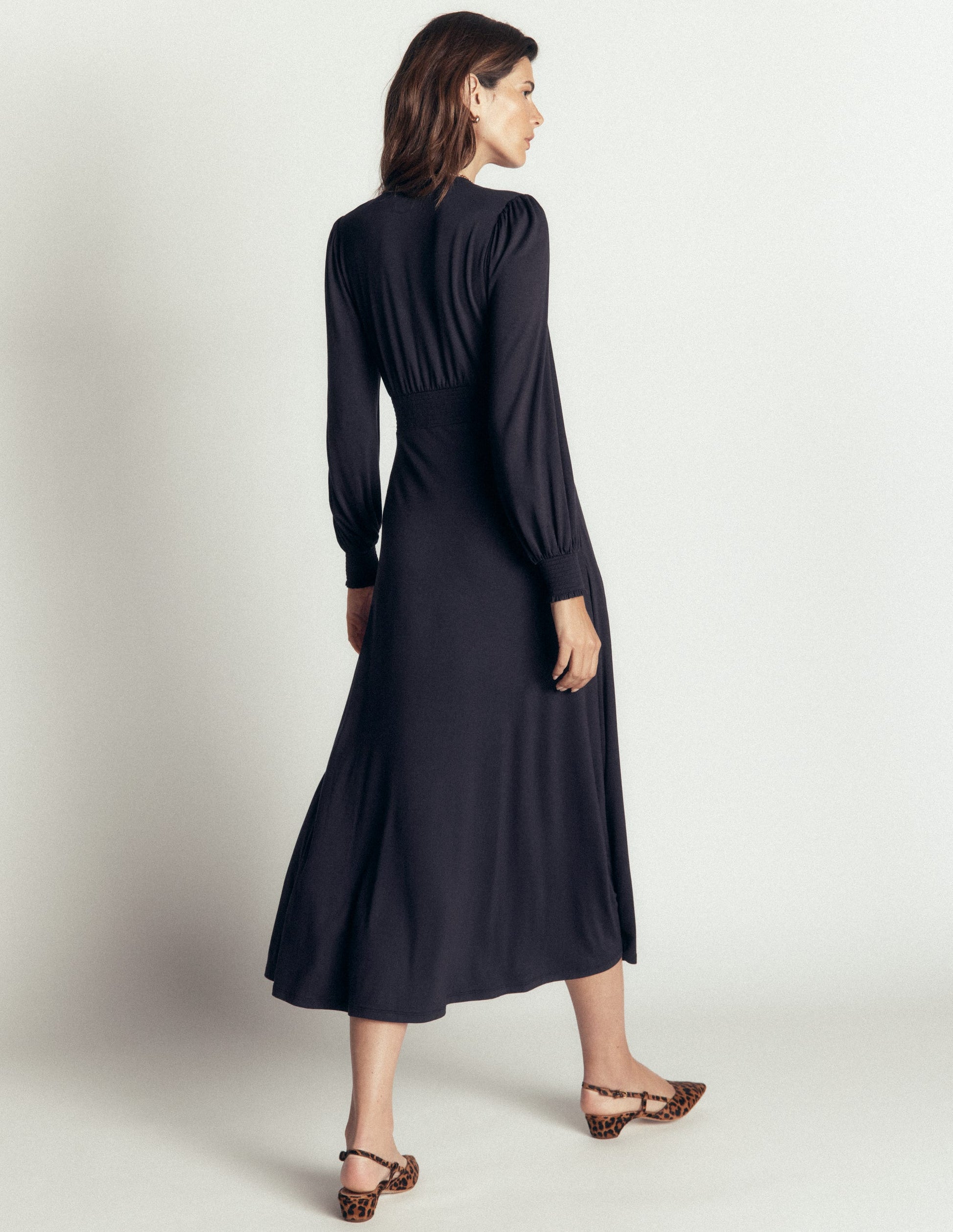 Georgia Jersey-Midikleid-Marineblau-3