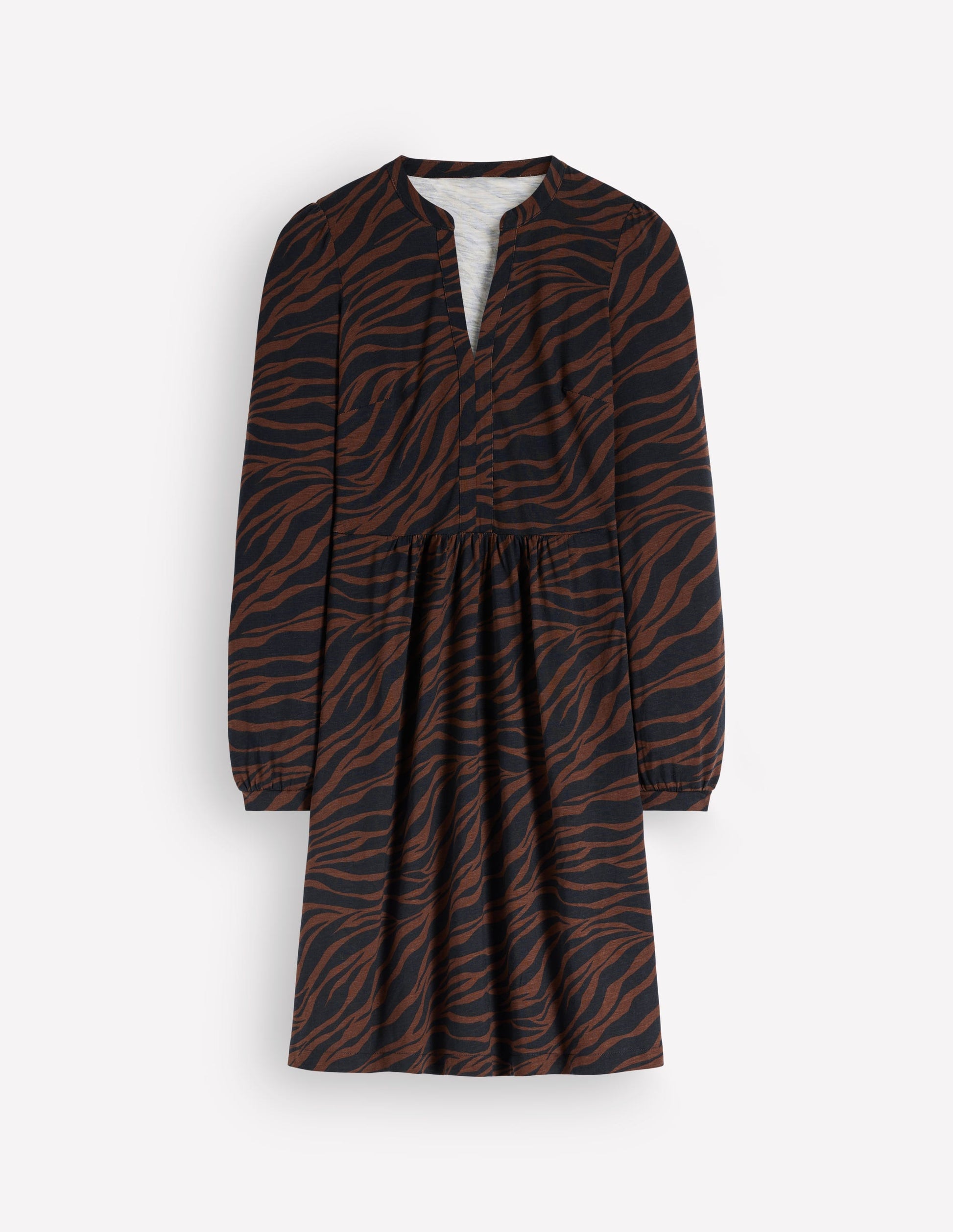 Naomi Lockeres Jerseykleid-Umbra, Zebra Swirl-Motiv-5