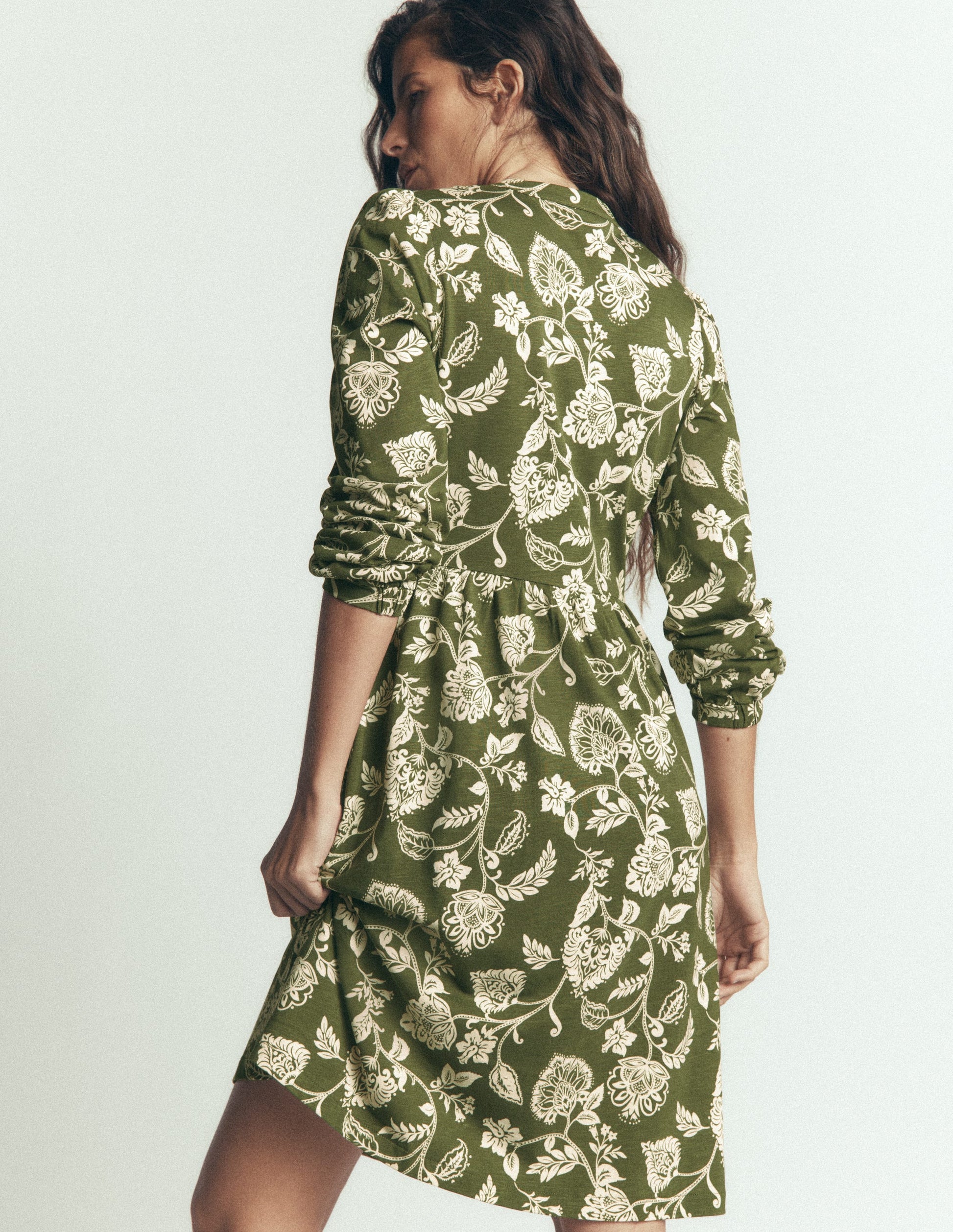 Naomi Relaxed Jersey Dress-Forest Green, Planted Meadows-3