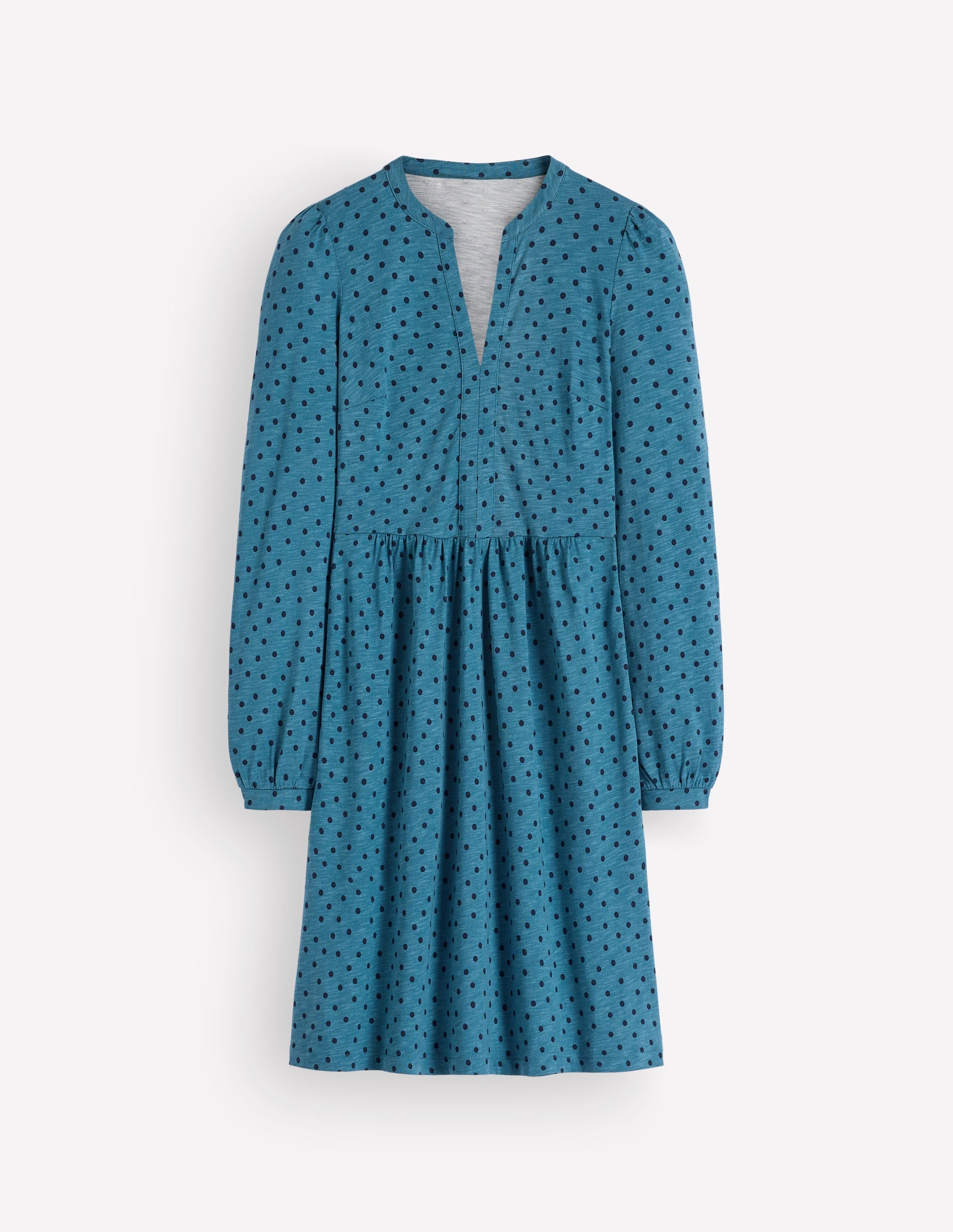 Robe décontractée Naomi en jersey-Bleu orage, pois peints - Image 5