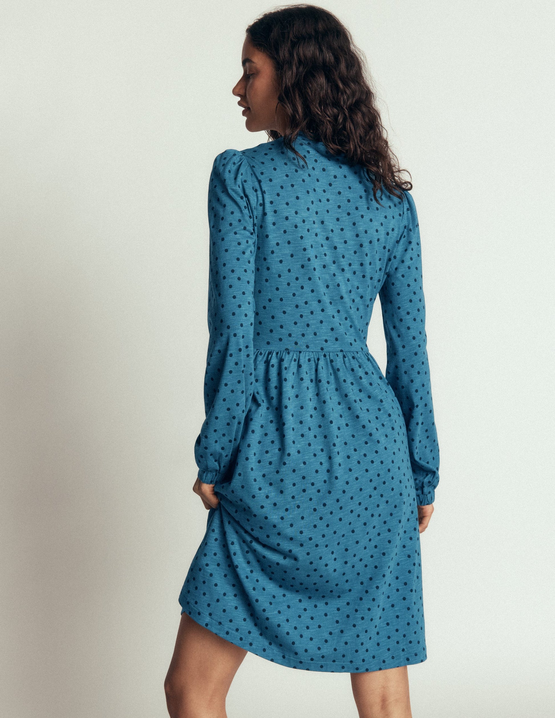 Naomi Relaxed Jersey Dress-Storm Blue, Boden Spot-3