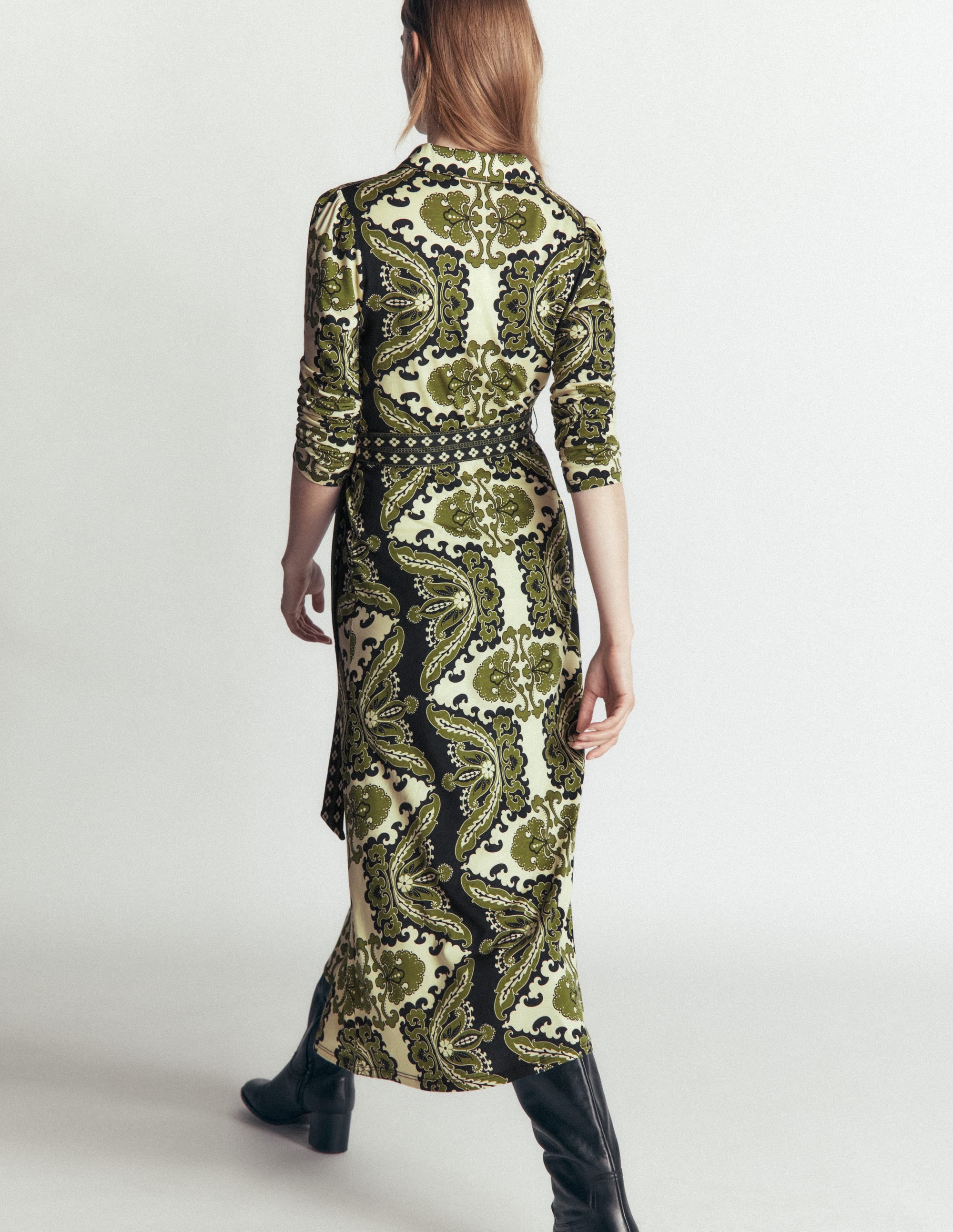 Imogen Jerseykleid mit Kragen-Bunt, Blühende Gardenie - Image 3