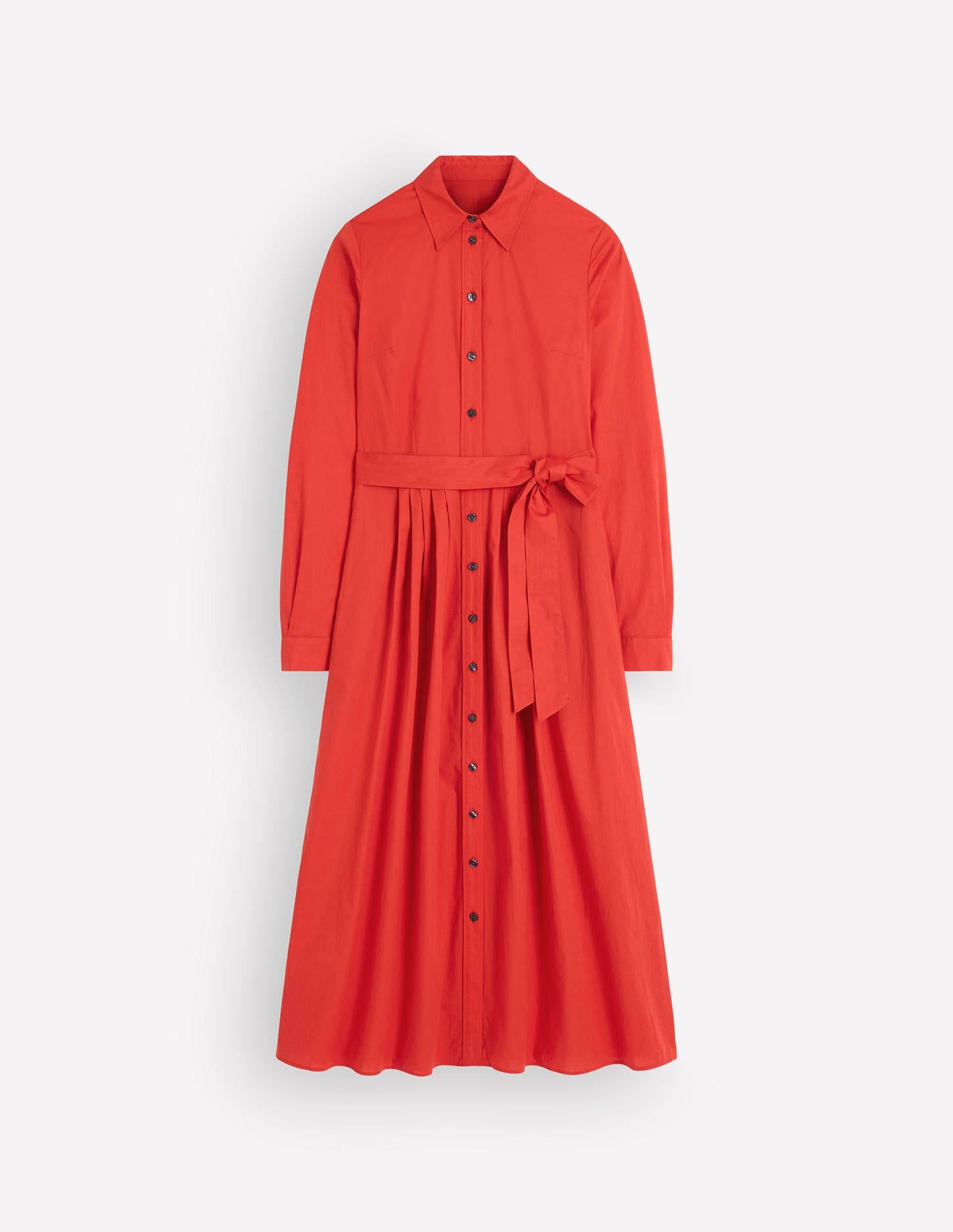 Alexa Midi-Hemdblusenkleid aus Baumwolle-Blutorange - Image 7