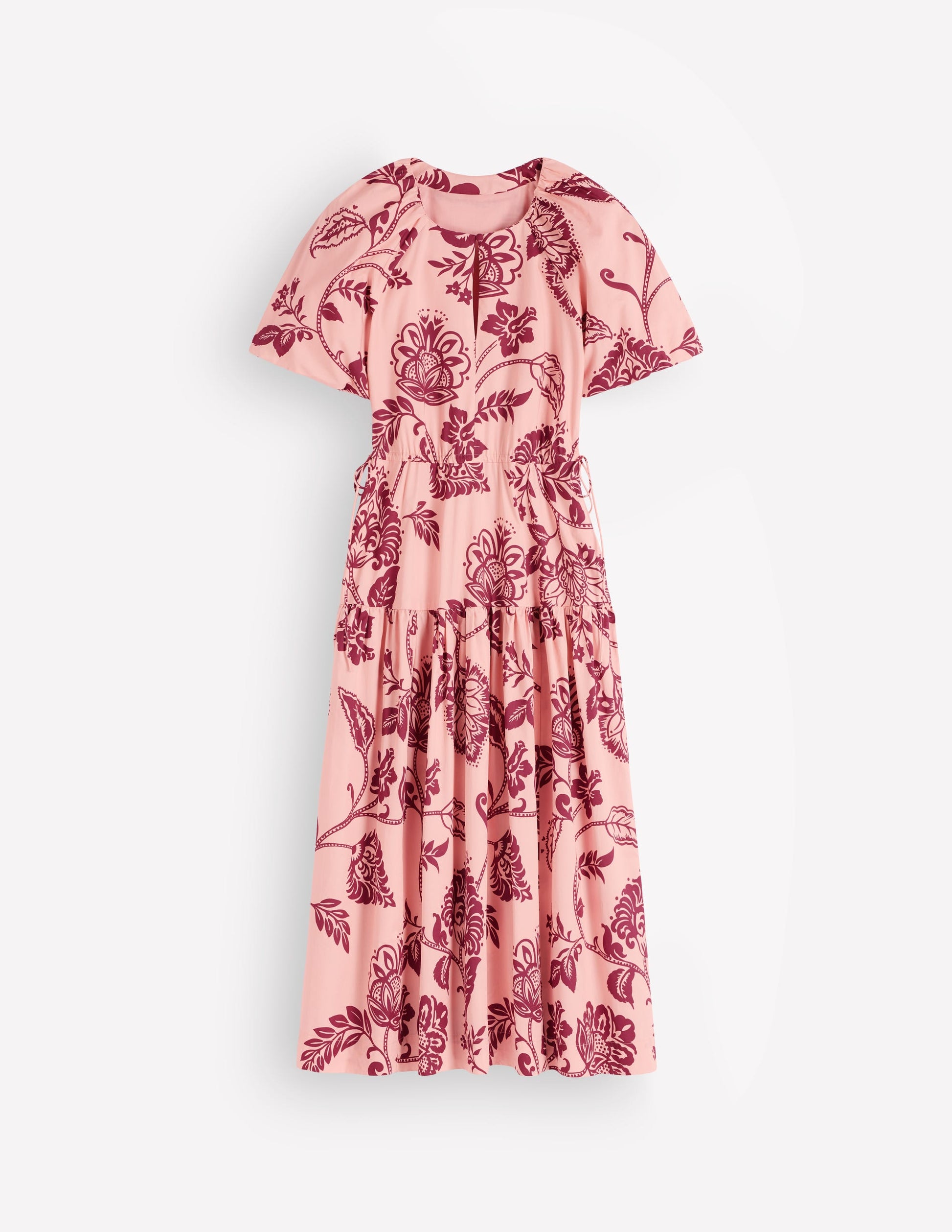 Robe tendance à taille nouée-Rose craie, motif Planted Meadows-5