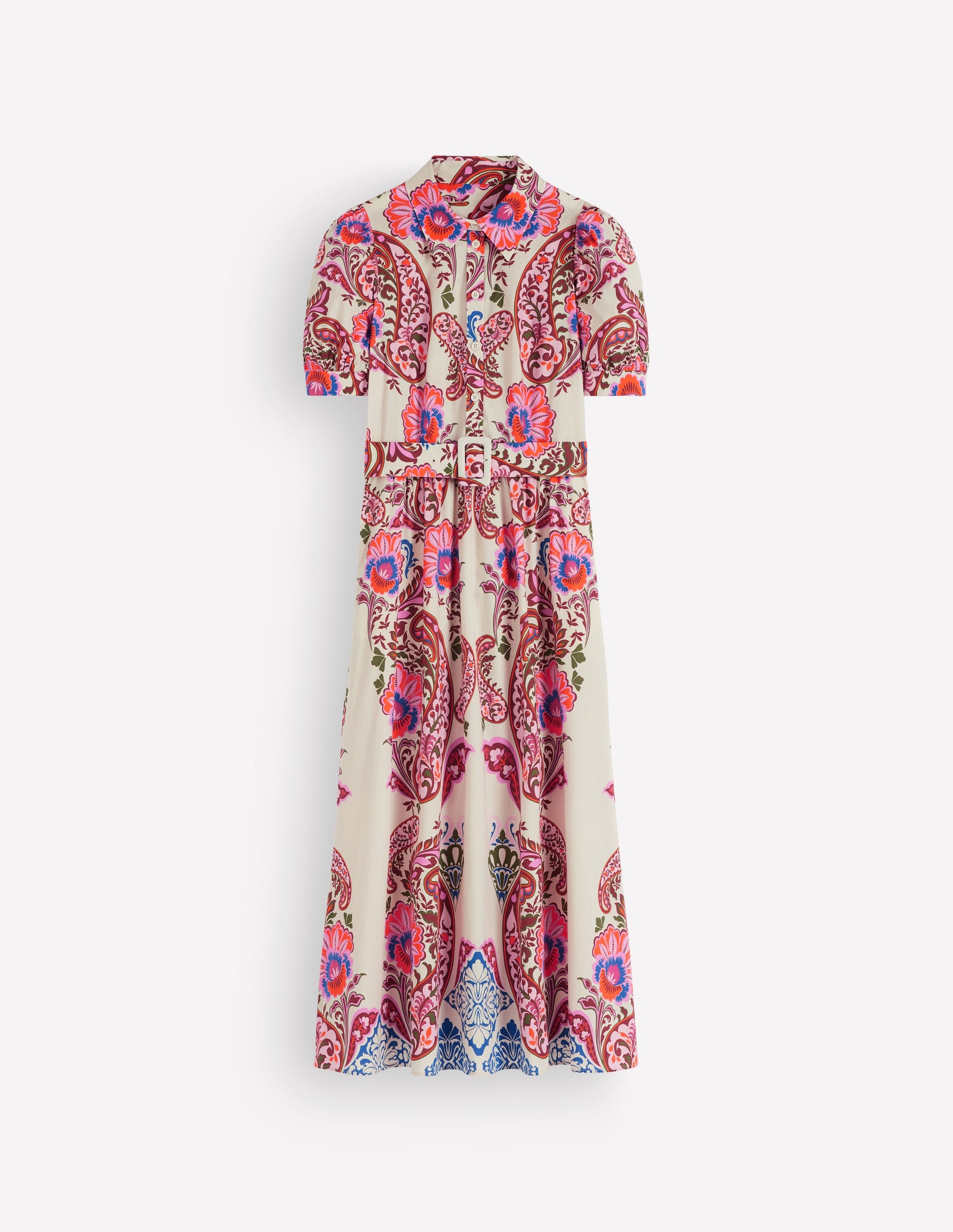 Baumwoll-Midikleid mit Gürtel-Bunt, Boho-Traum-7