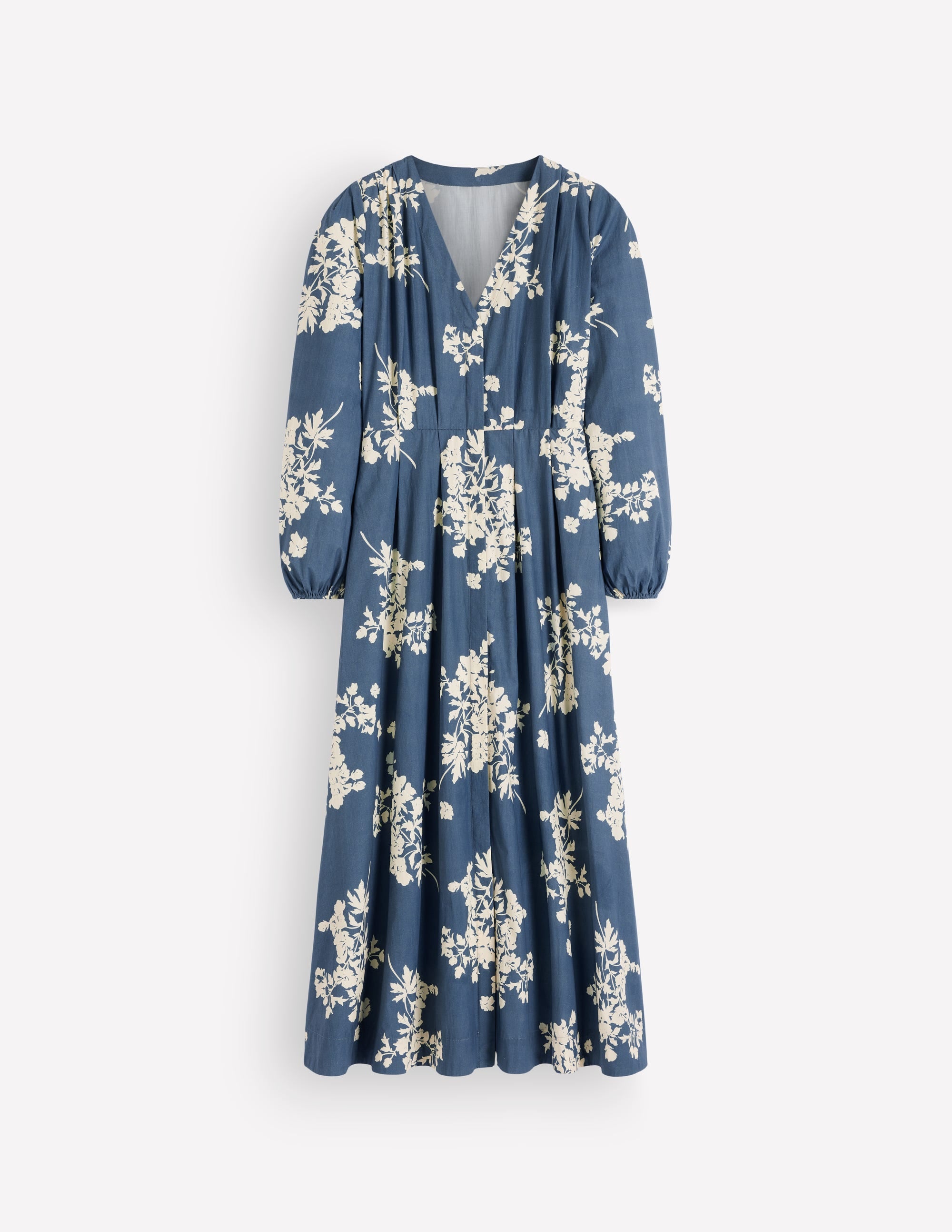 Nicola Baumwoll-Midikleid-Blau, Einzelne Blumensträuße - Image 7