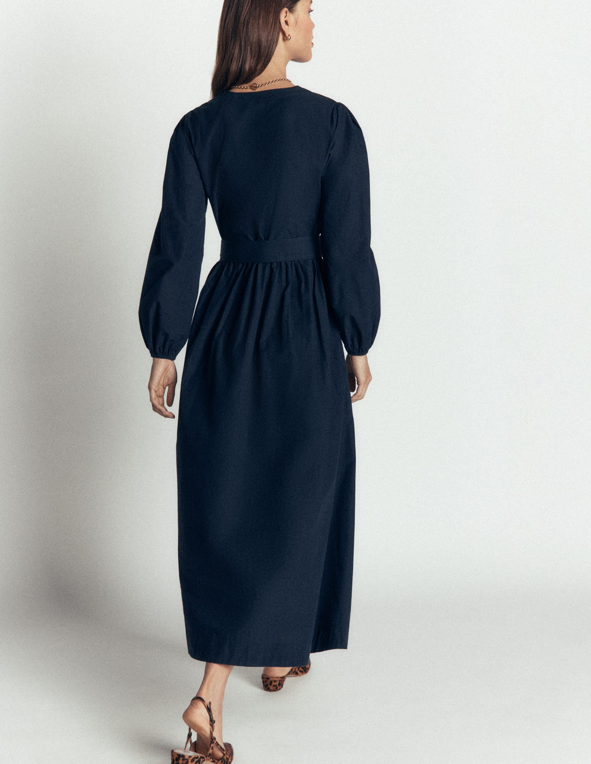 Nicola Baumwoll-Midikleid-Marineblau - Image 3