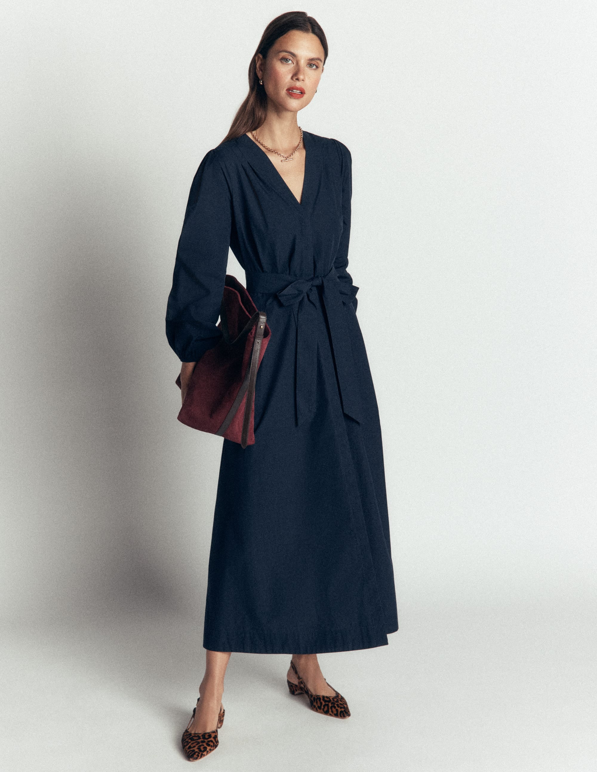 Nicola Baumwoll-Midikleid-Marineblau - Image 4