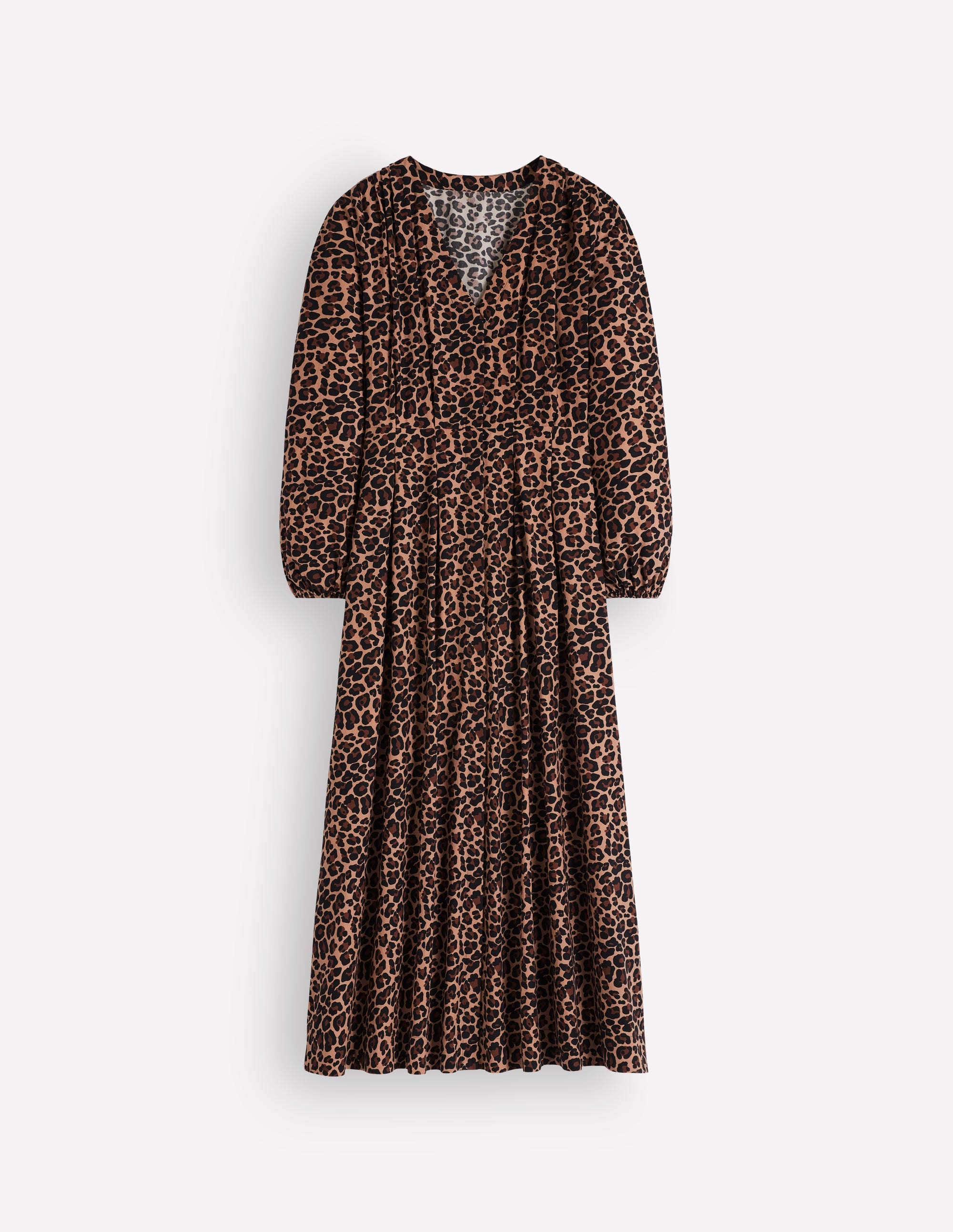 Nicola Cotton Midi Dress-Camel, Animal Fields - Image 5