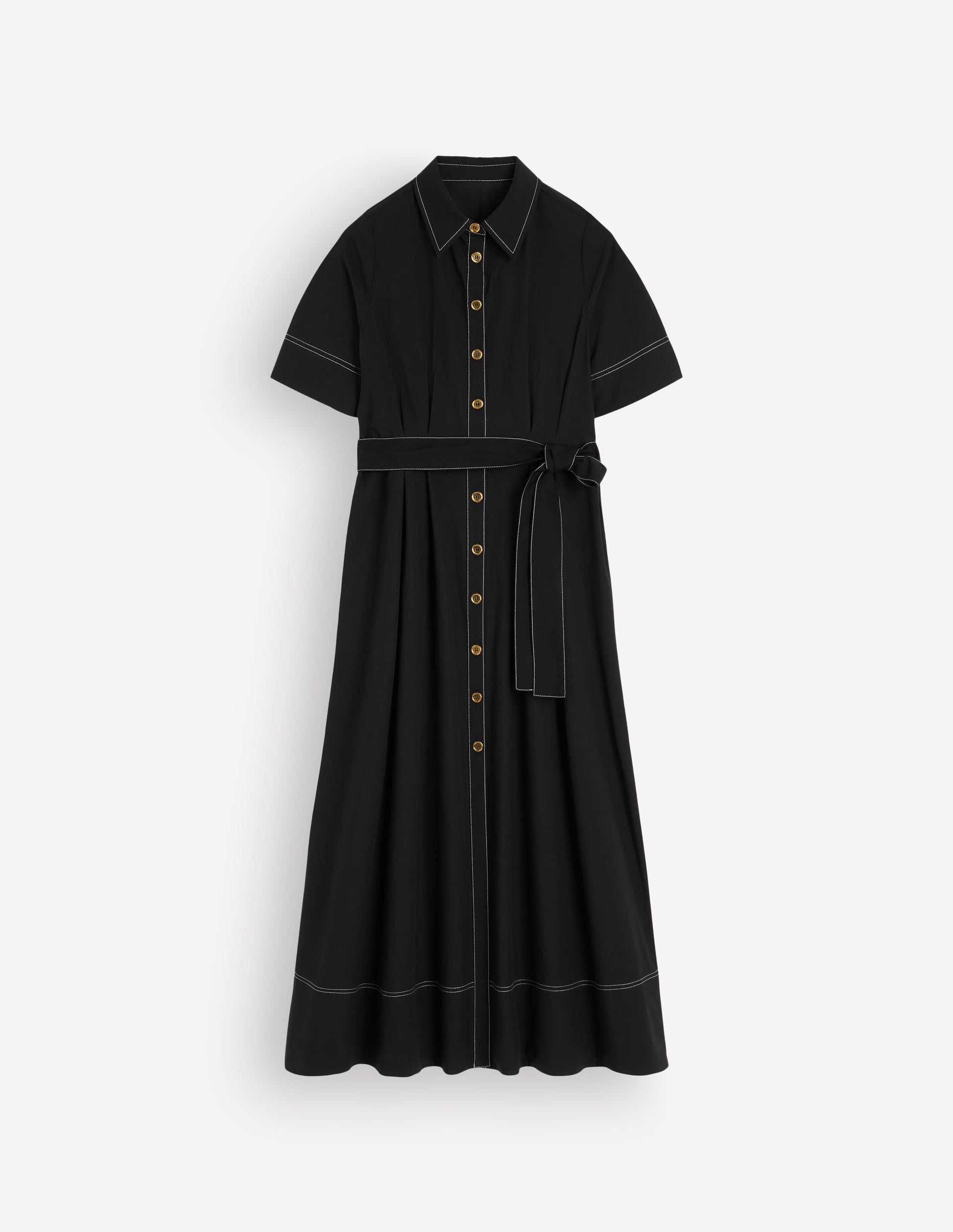 Sarah Midi-Hemdblusenkleid aus Baumwolle-Schwarz-6