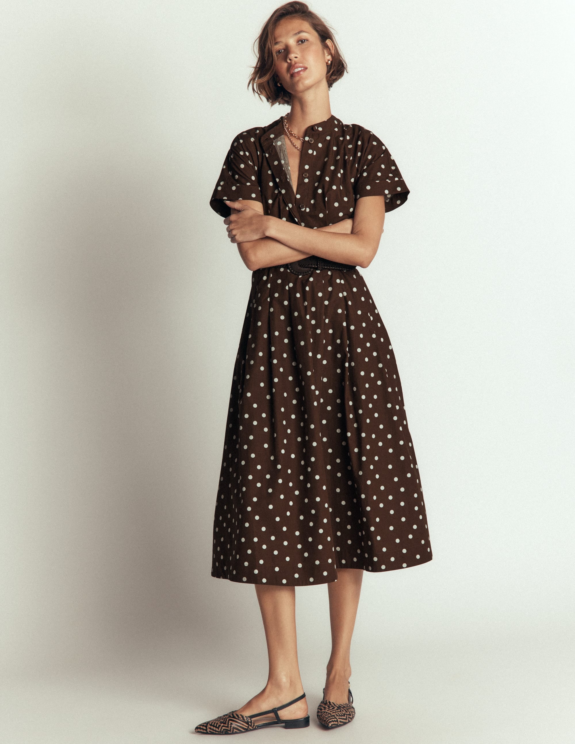 Midikleid aus einem Schnittteil-Umbra, Gemalte Tupfen - Image 4