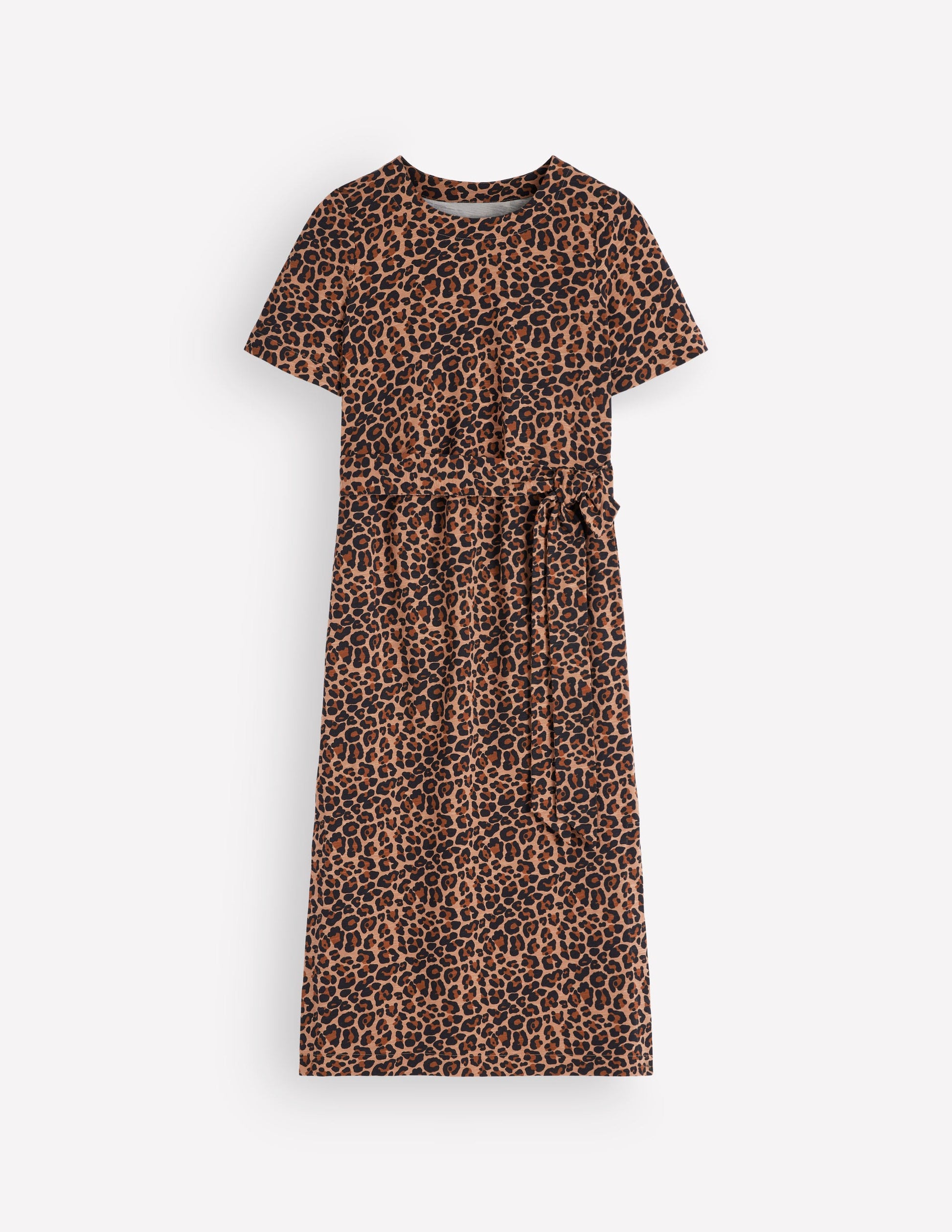 Cary T-Shirt-Kleid aus Jersey-Kamelbraun, Tierfellmuster-6