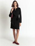 Adele Jerseykleid mit Gürtel-Schwarz