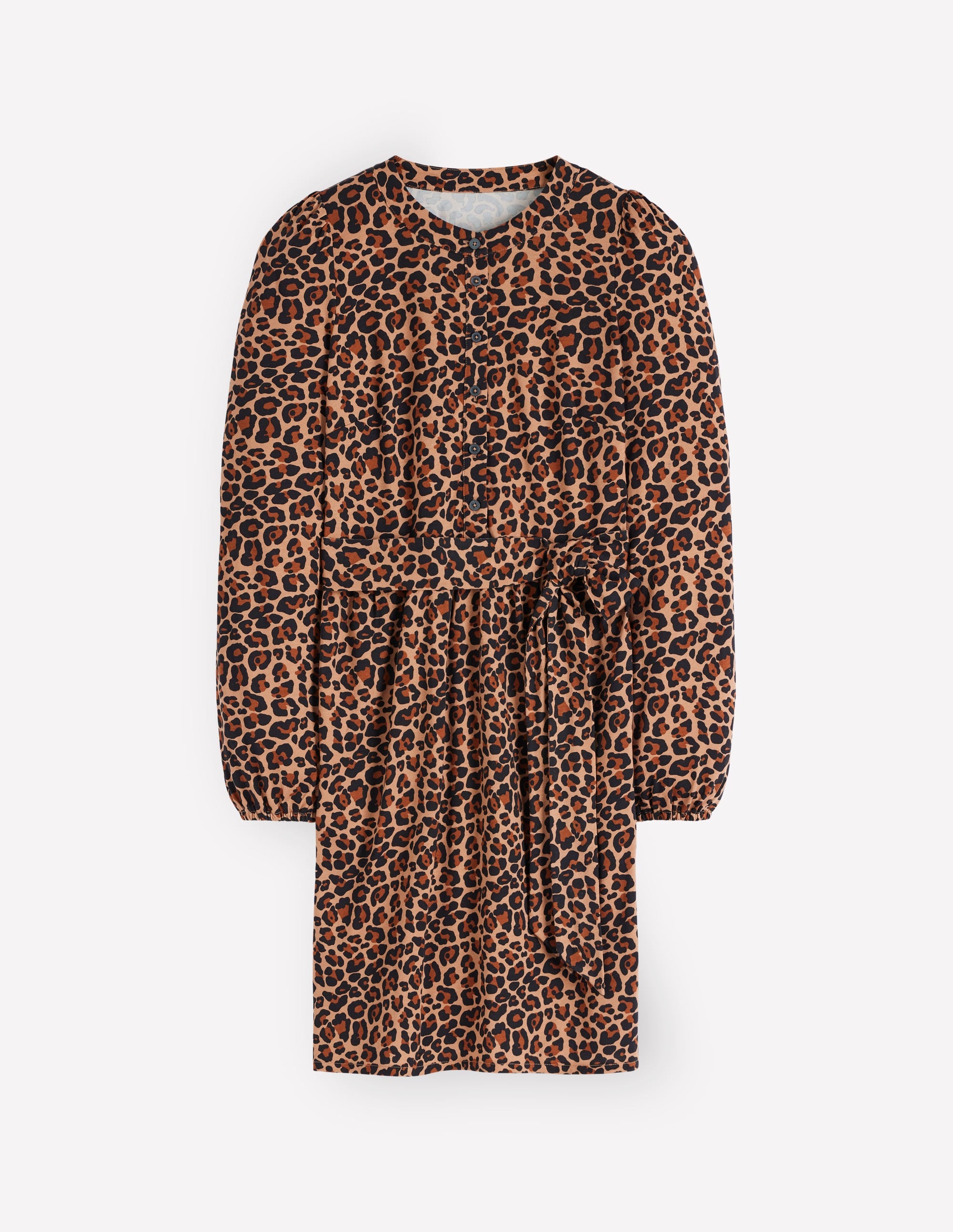 Adele Jerseykleid mit Gürtel-Kamelbraun, Tierfellmuster - Image 5
