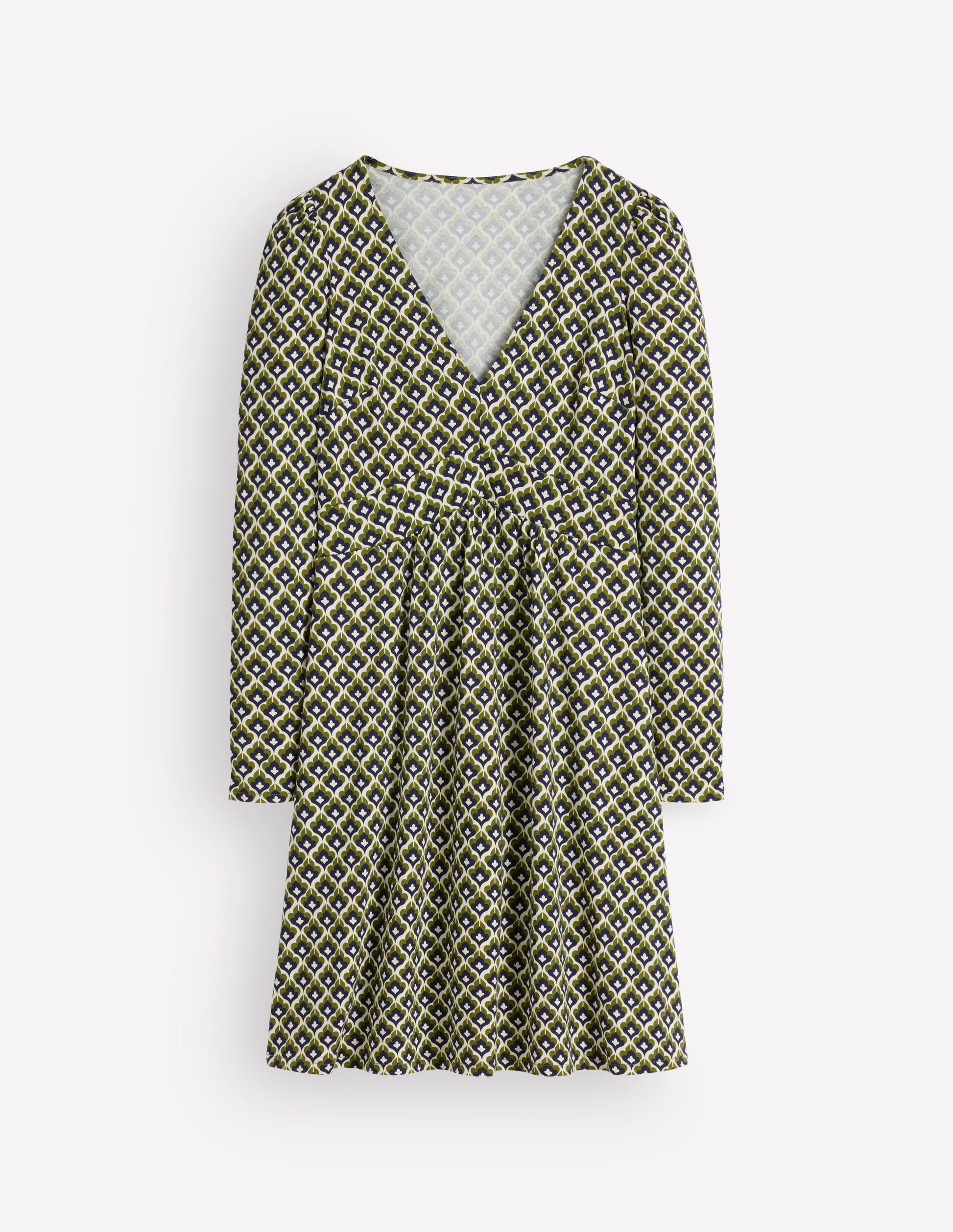 Briony Kurzes Jerseykleid-Französisches Marineblau, Geo-Party-5