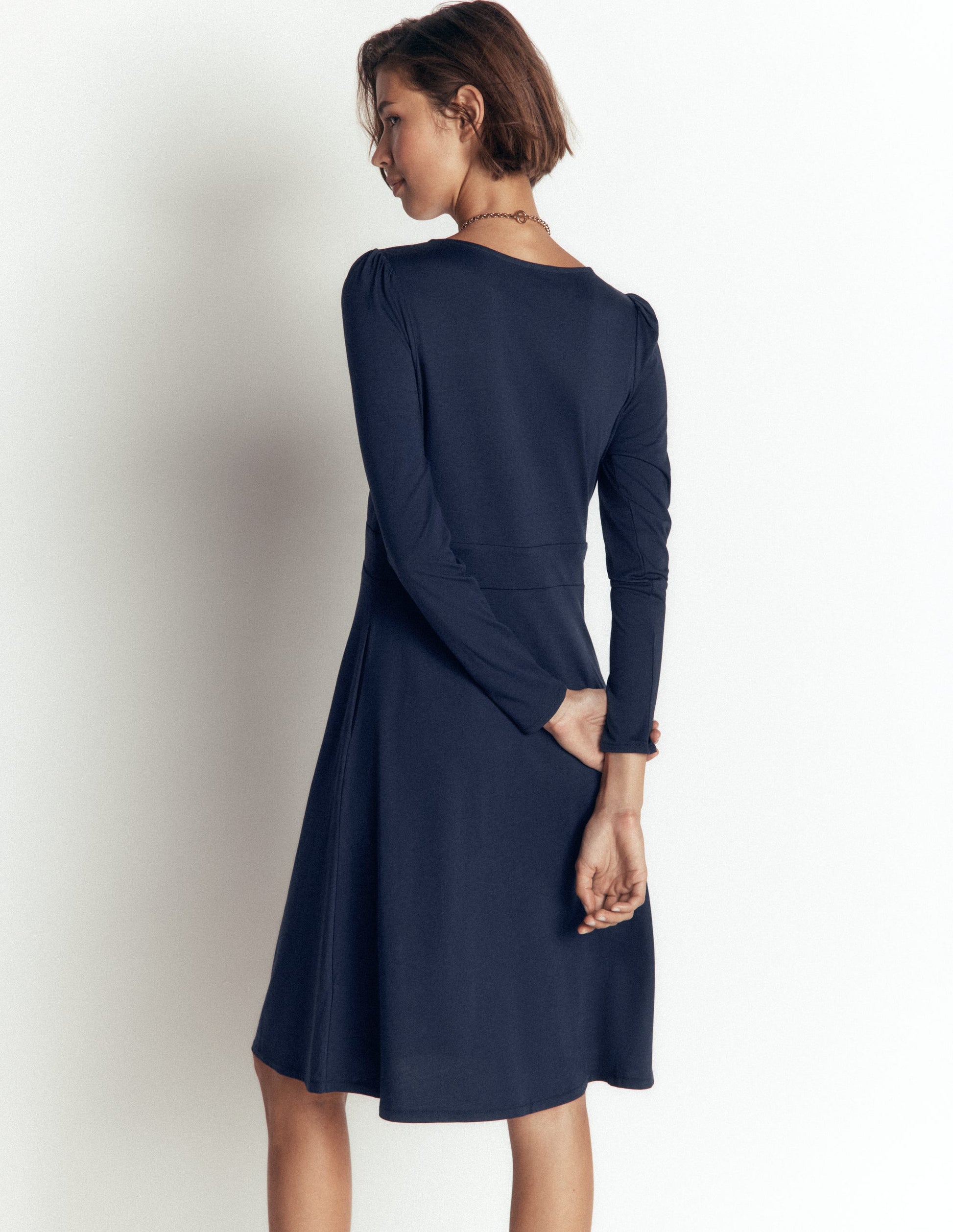 Briony Kurzes Jerseykleid-Marineblau-1
