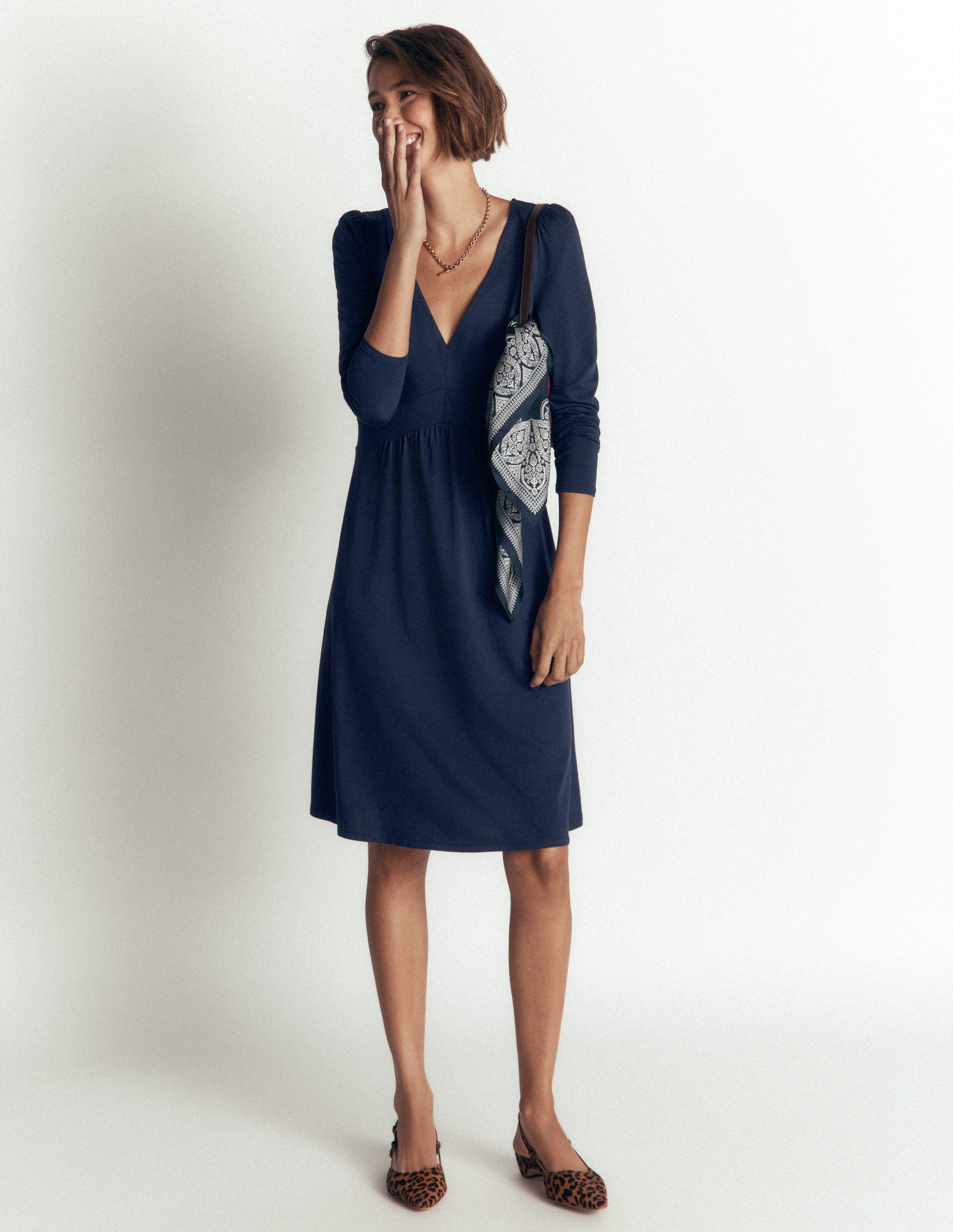Briony Kurzes Jerseykleid-Marineblau-2