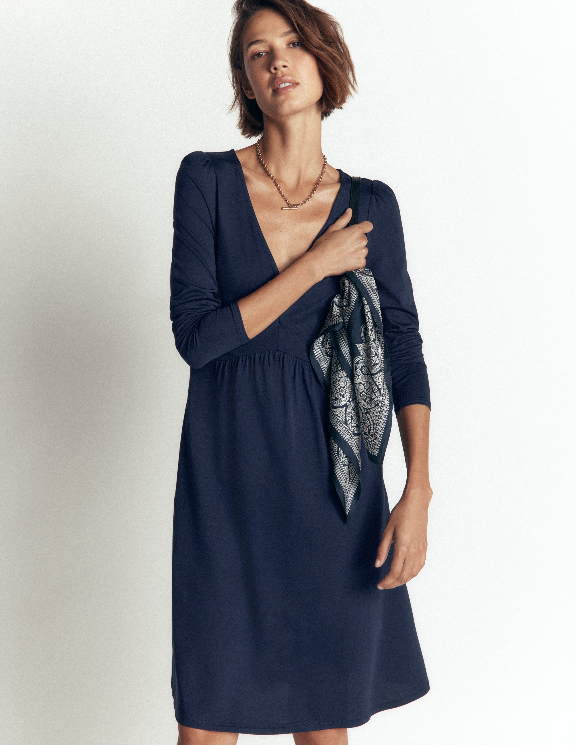 Briony Kurzes Jerseykleid-Marineblau - Image 3