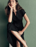 Fae Jersey-Hemdblusenkleid-Schwarz