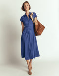 Fae Jersey-Hemdblusenkleid-Denim-Blau