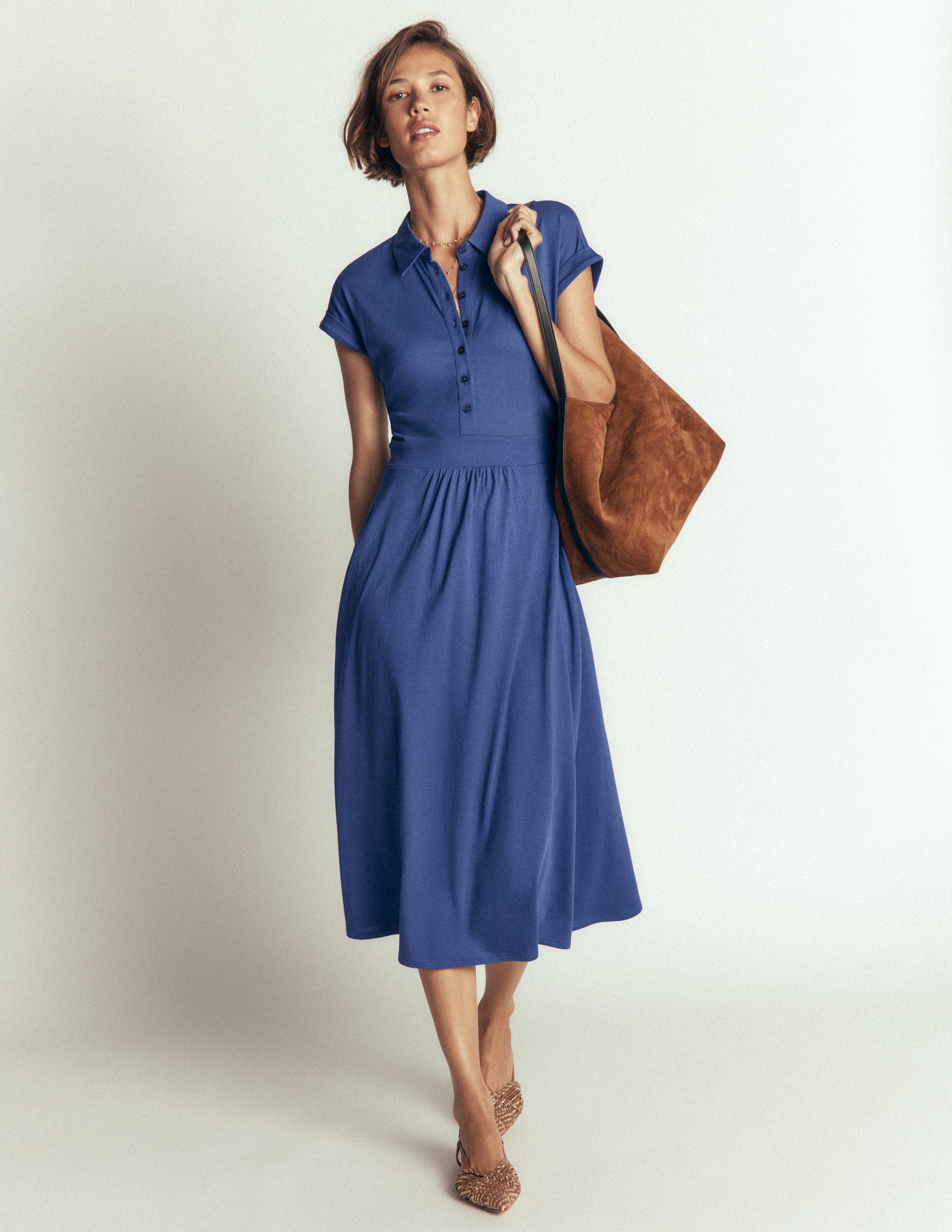 Fae Jersey-Hemdblusenkleid-Denim-Blau-1