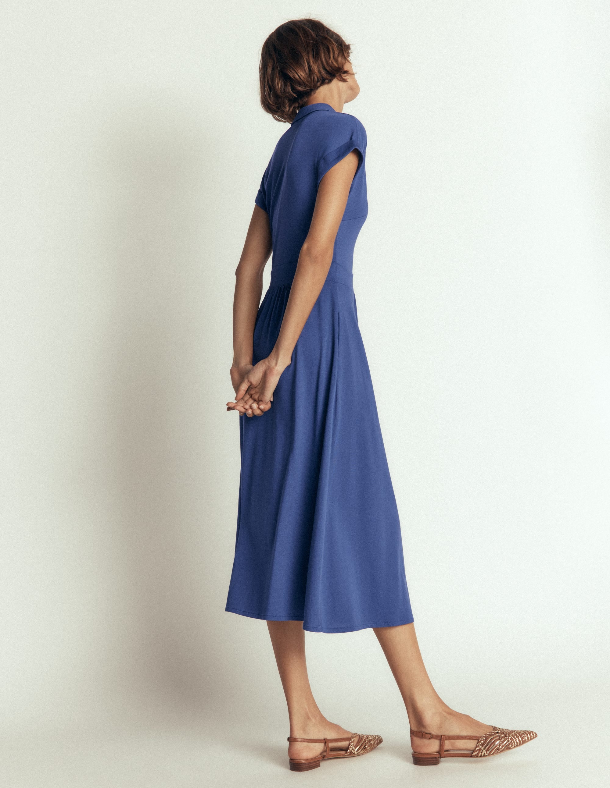 Fae Jersey-Hemdblusenkleid-Denim-Blau - Image 4
