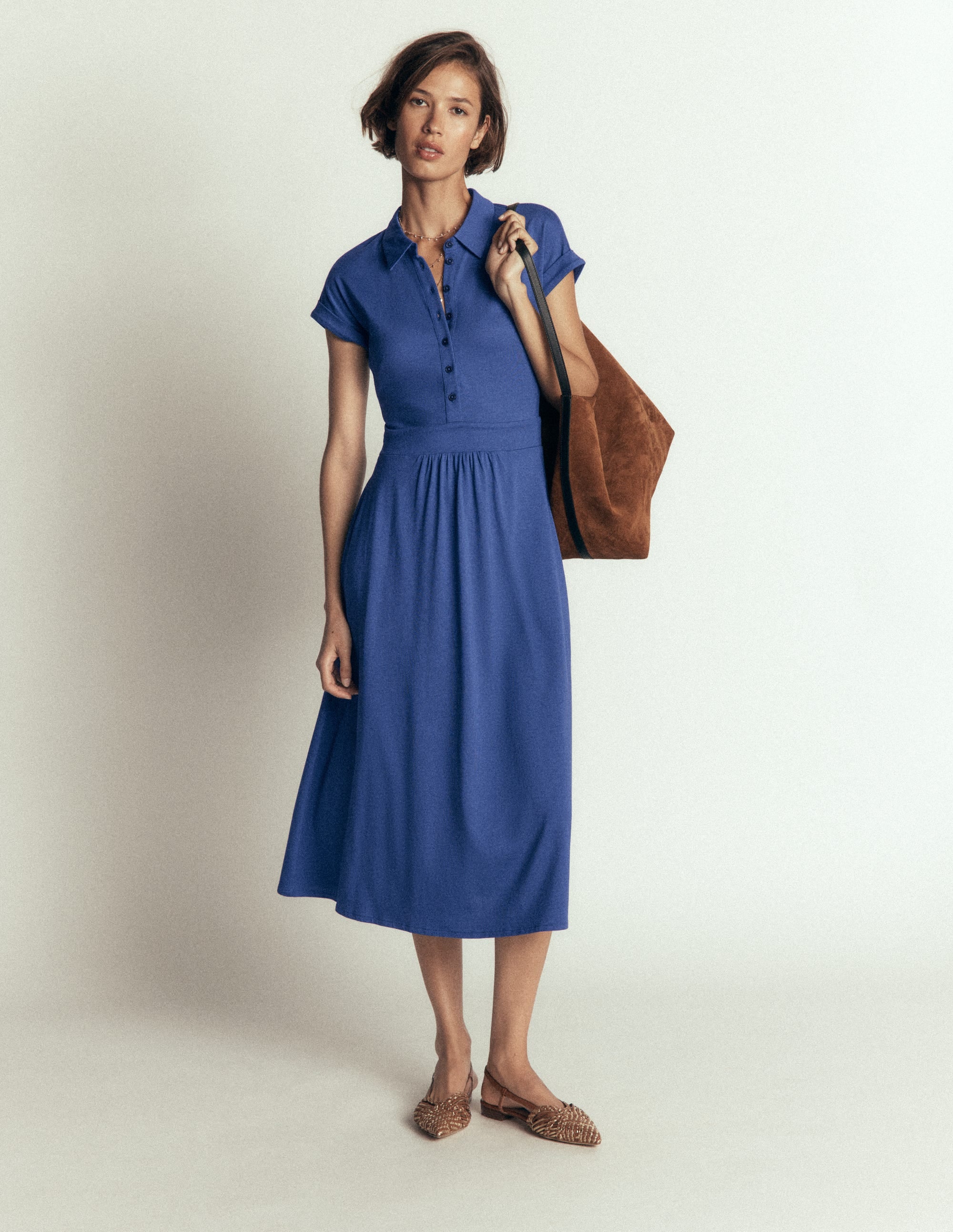 Fae Jersey-Hemdblusenkleid-Denim-Blau - Image 5