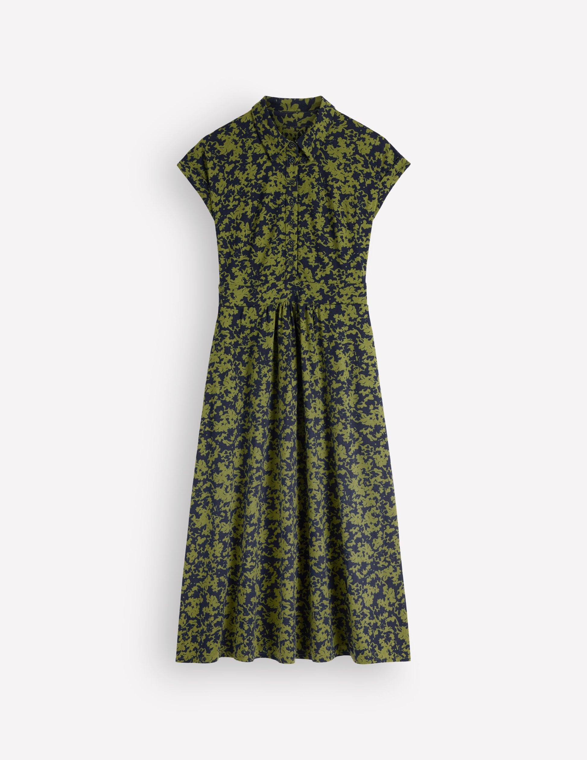 Robe-chemise Fae en jersey-Vert Brunswick, motif Sprayed Leaf-6